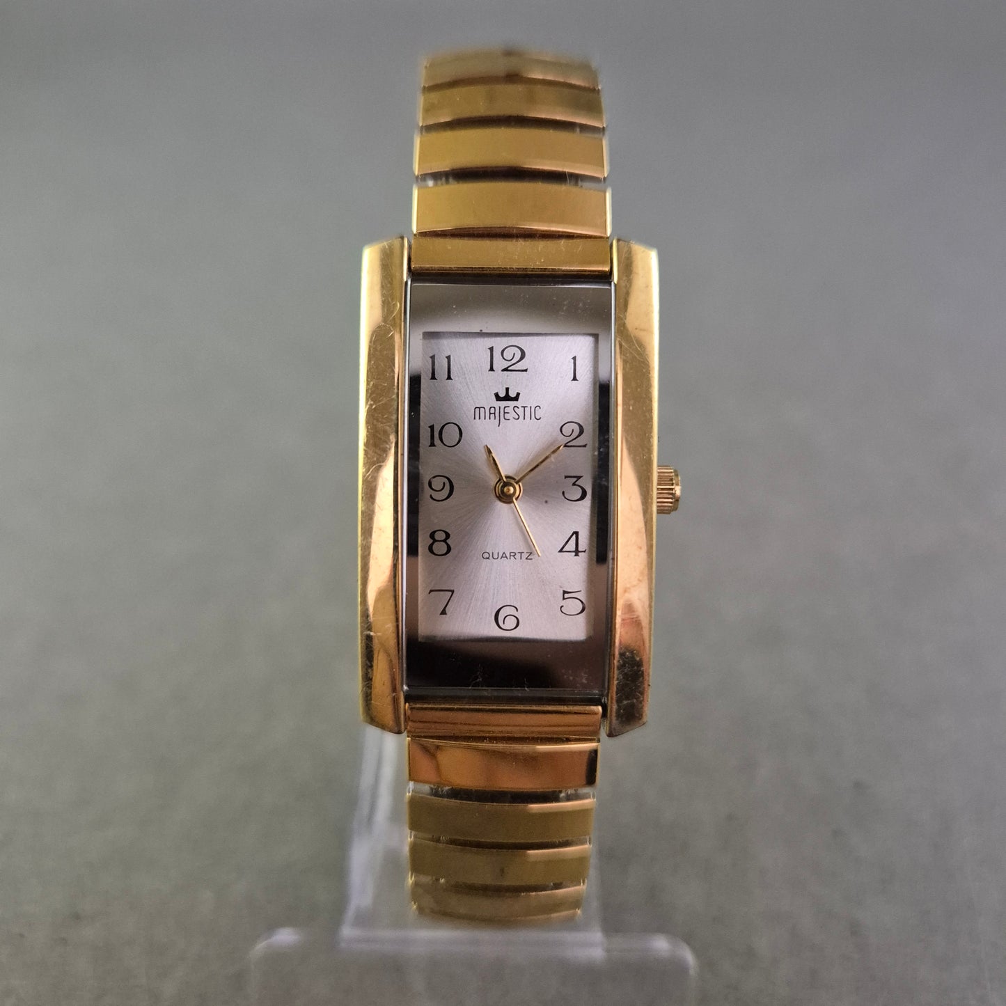 Majestic Damen Uhr – Rechteckiges Design in edlem Goldton