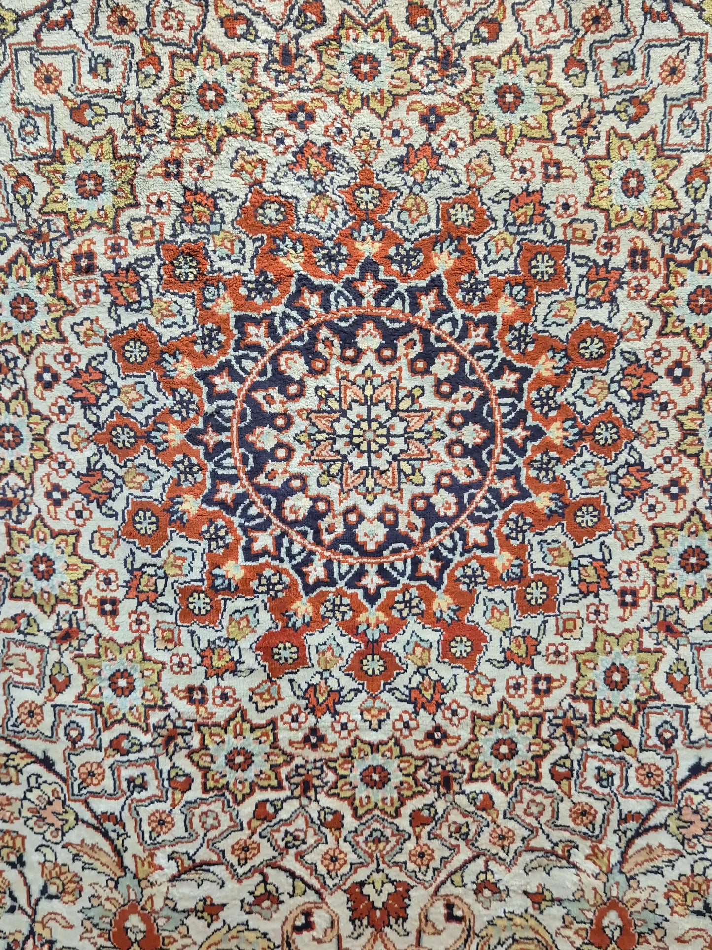 Feiner Hereke Teppich – Seide auf Seide, Medaillon, exklusive Knüpfung