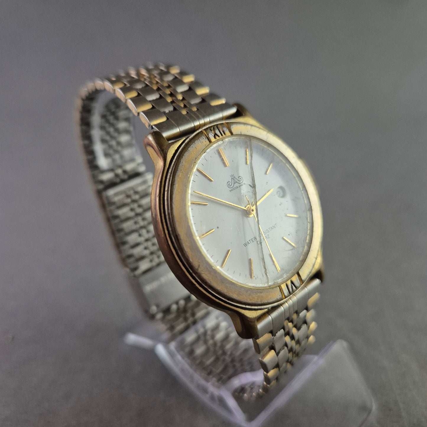 Klassische Unisex Uhr Meister Anker mit Datum und Bicolor-Band