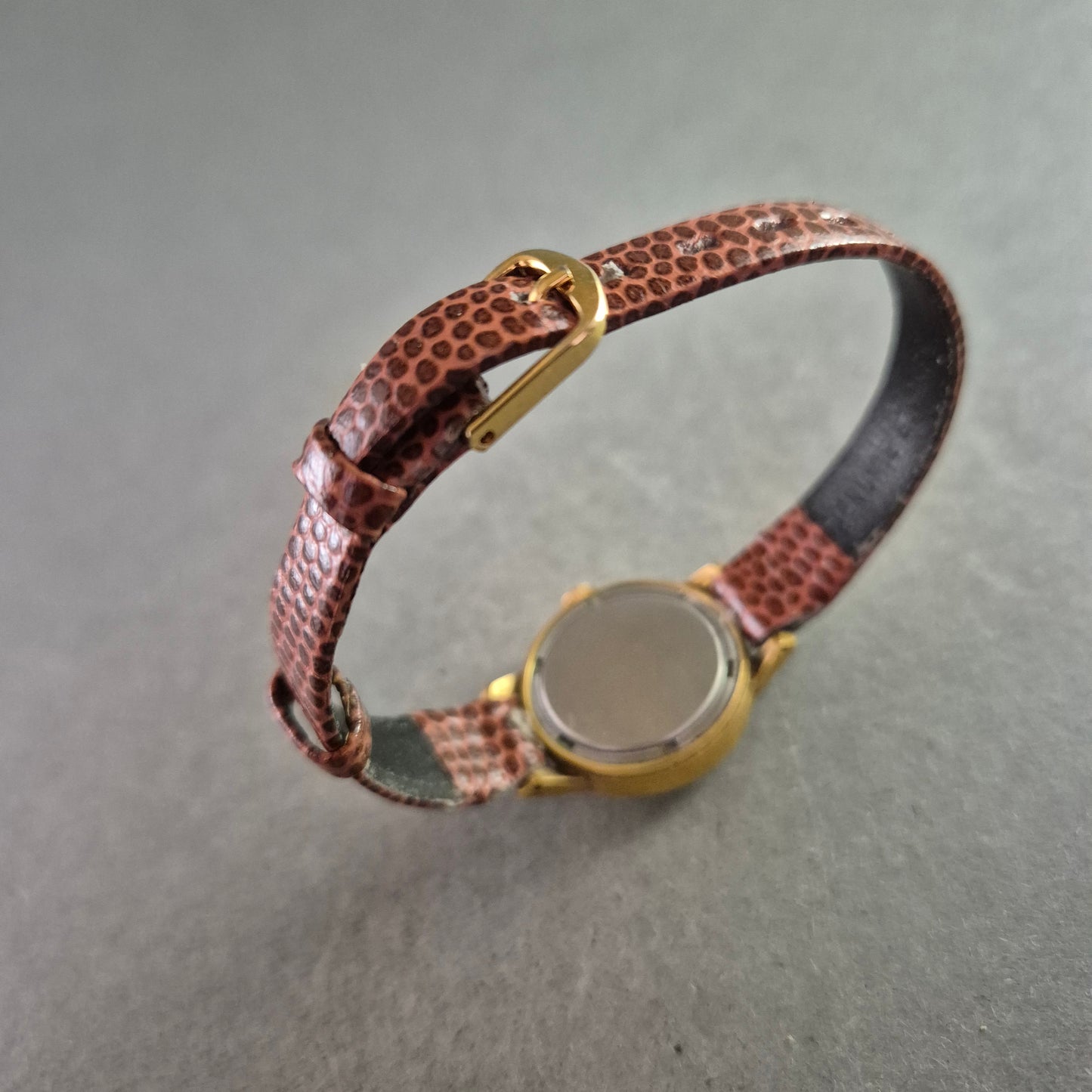 Vintage Damen Uhr ZARIA 17 Rubis mit Gold und Krokoband