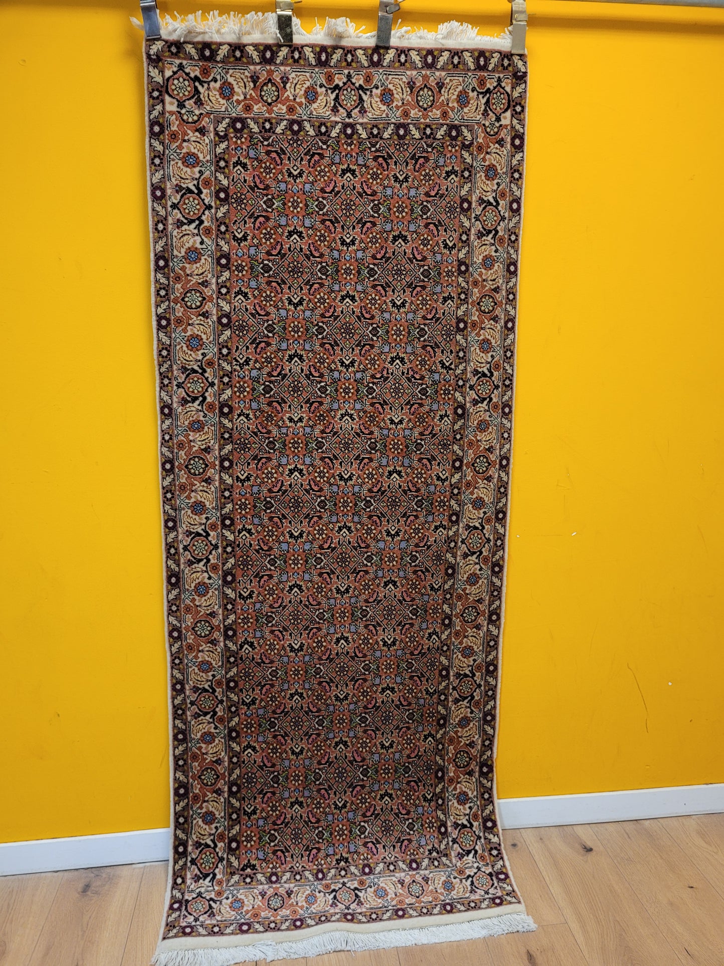 Perserteppich Läufer Bidjar – feine Knüpfung, Wolle florales Muster