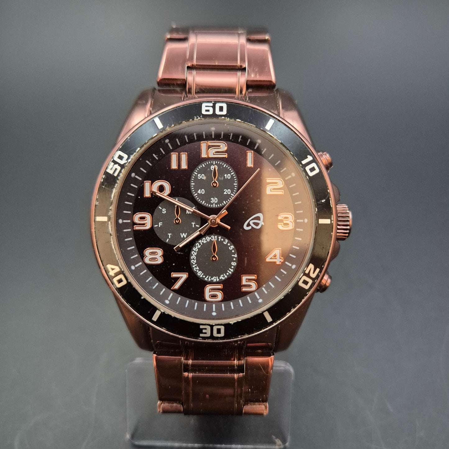 Auriol Herren Uhr – Quarz, Braun im Chronographen-Stil