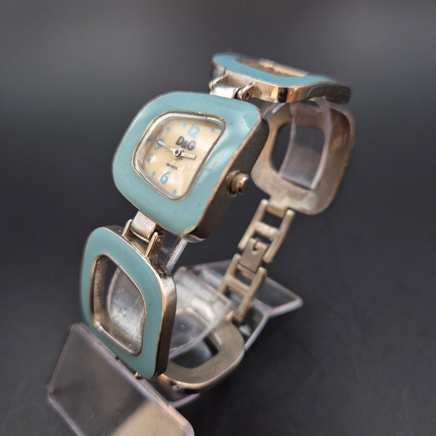 D&G Damen Uhr – Quarz, Türkis mit Gliederarmband