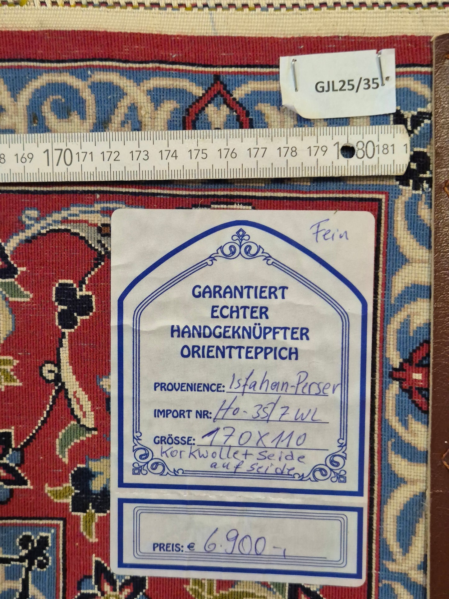 Isfahan Teppich Korkwolle mit Seide Medaillon fein