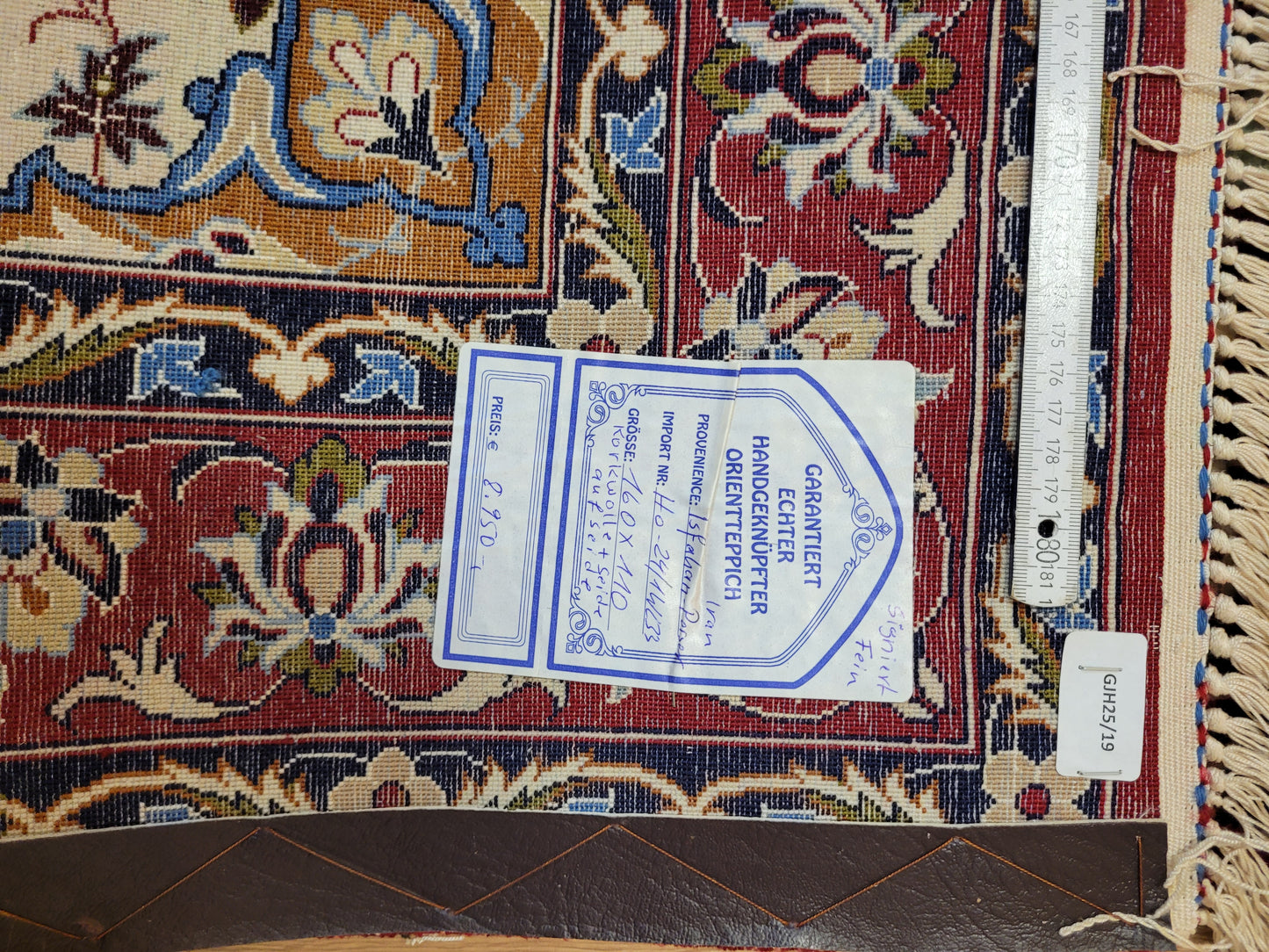 Isfahan Teppich Korkwolle Seide fein handgeknüpft