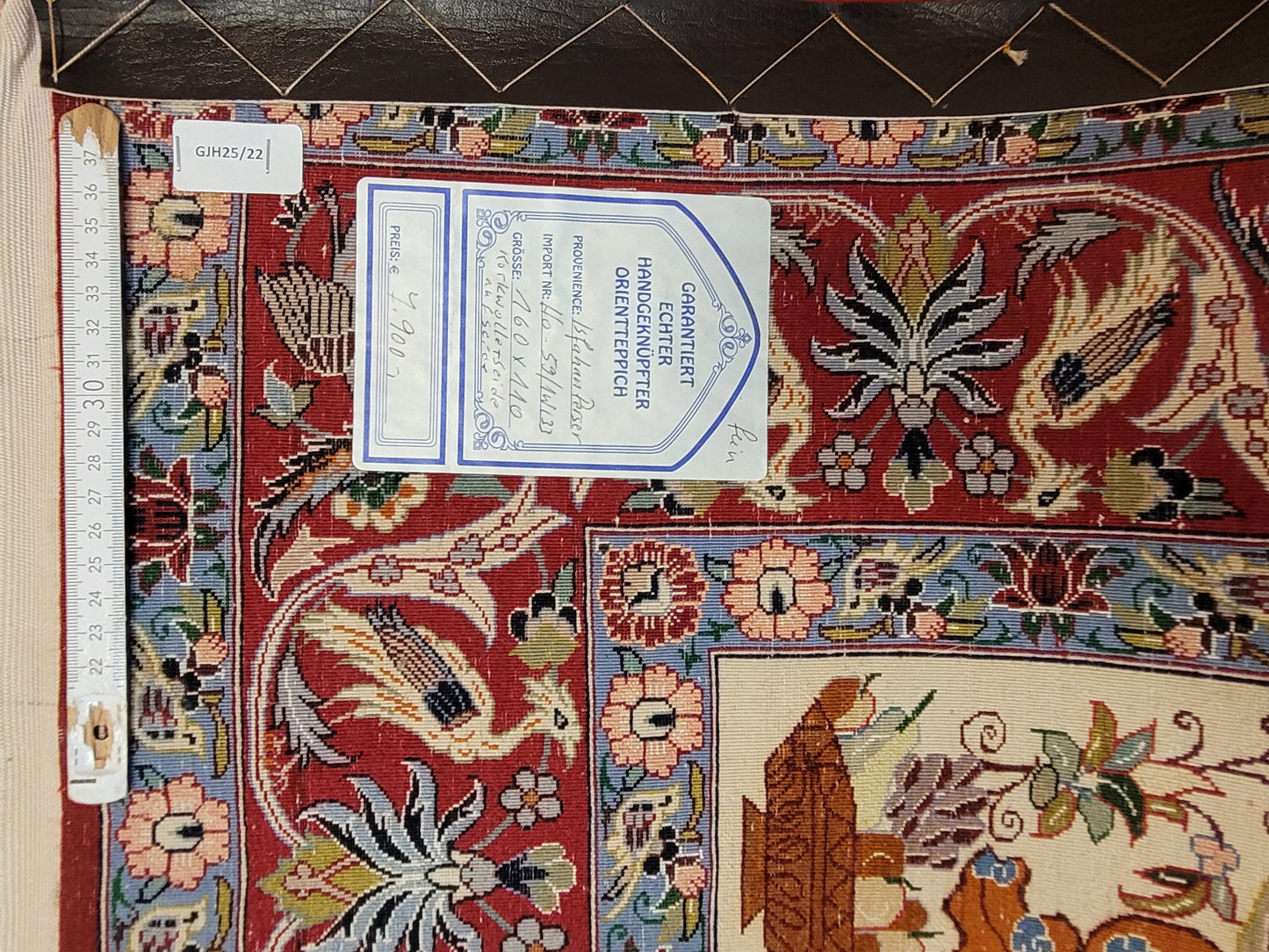 isfahan Bilderteppich Korkwolle Seide fein handgeknüpft