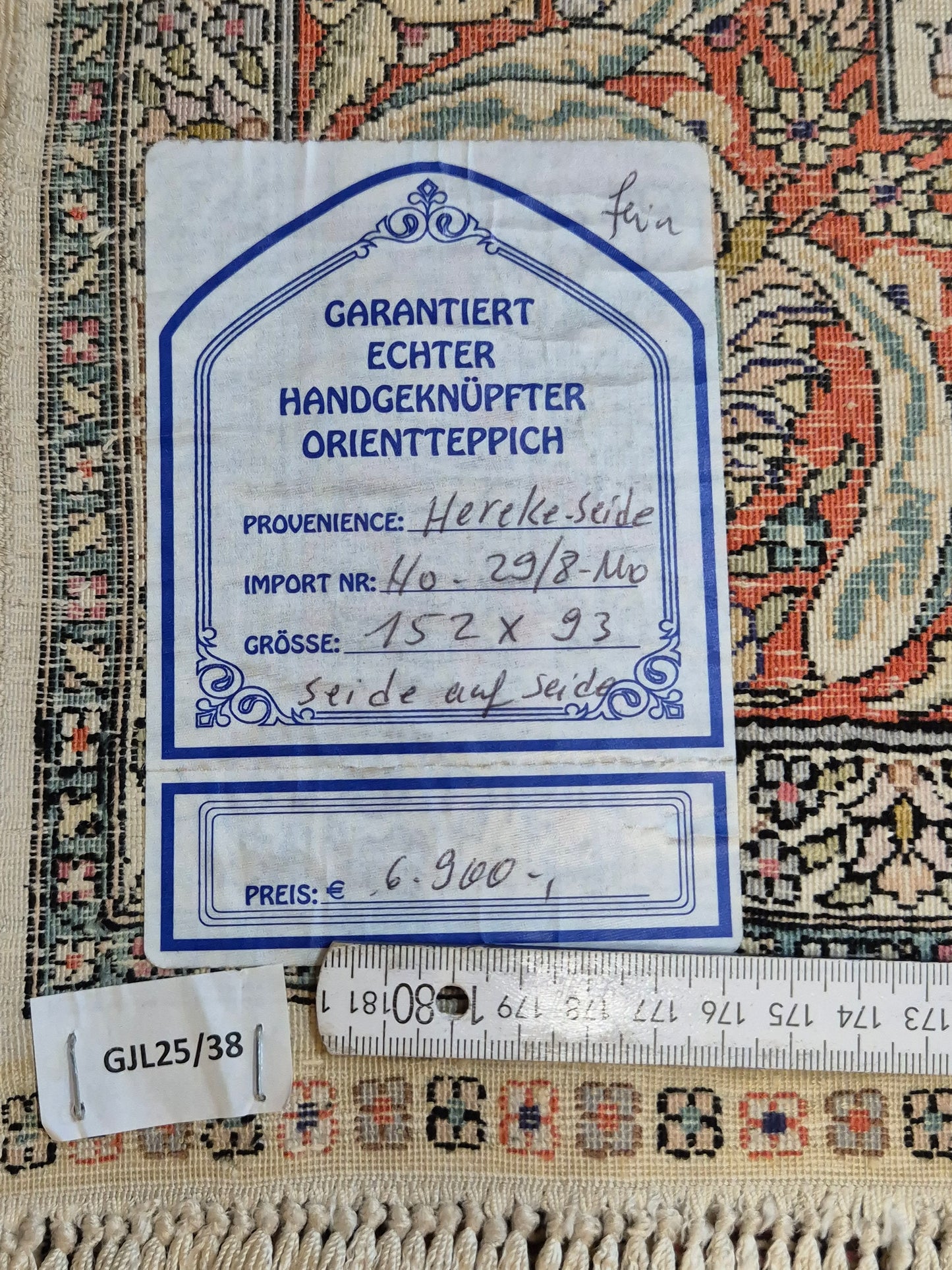 Hereke Seidenteppich Seide auf Seide Jagdszene fein