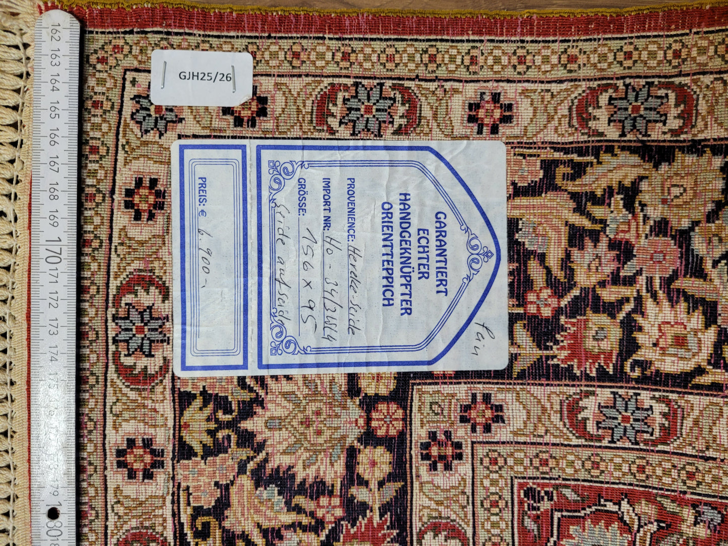 Hereke Teppich Seide auf Seide Medaillon feine Knüpfung