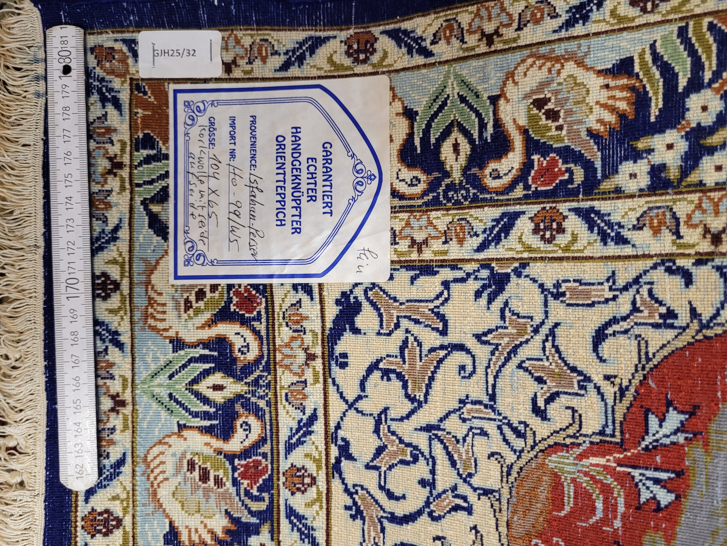 Isfahan Teppich Korkwolle Seide feine Knüpfung Bildmotiv