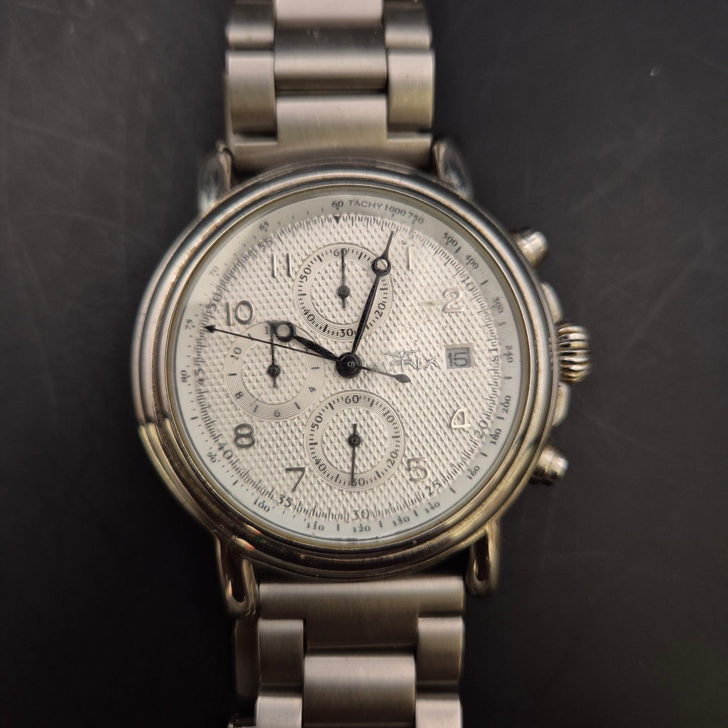 Herren Uhr – Edelstahl Chronograph mit Tachymeter & Datumsanzeige