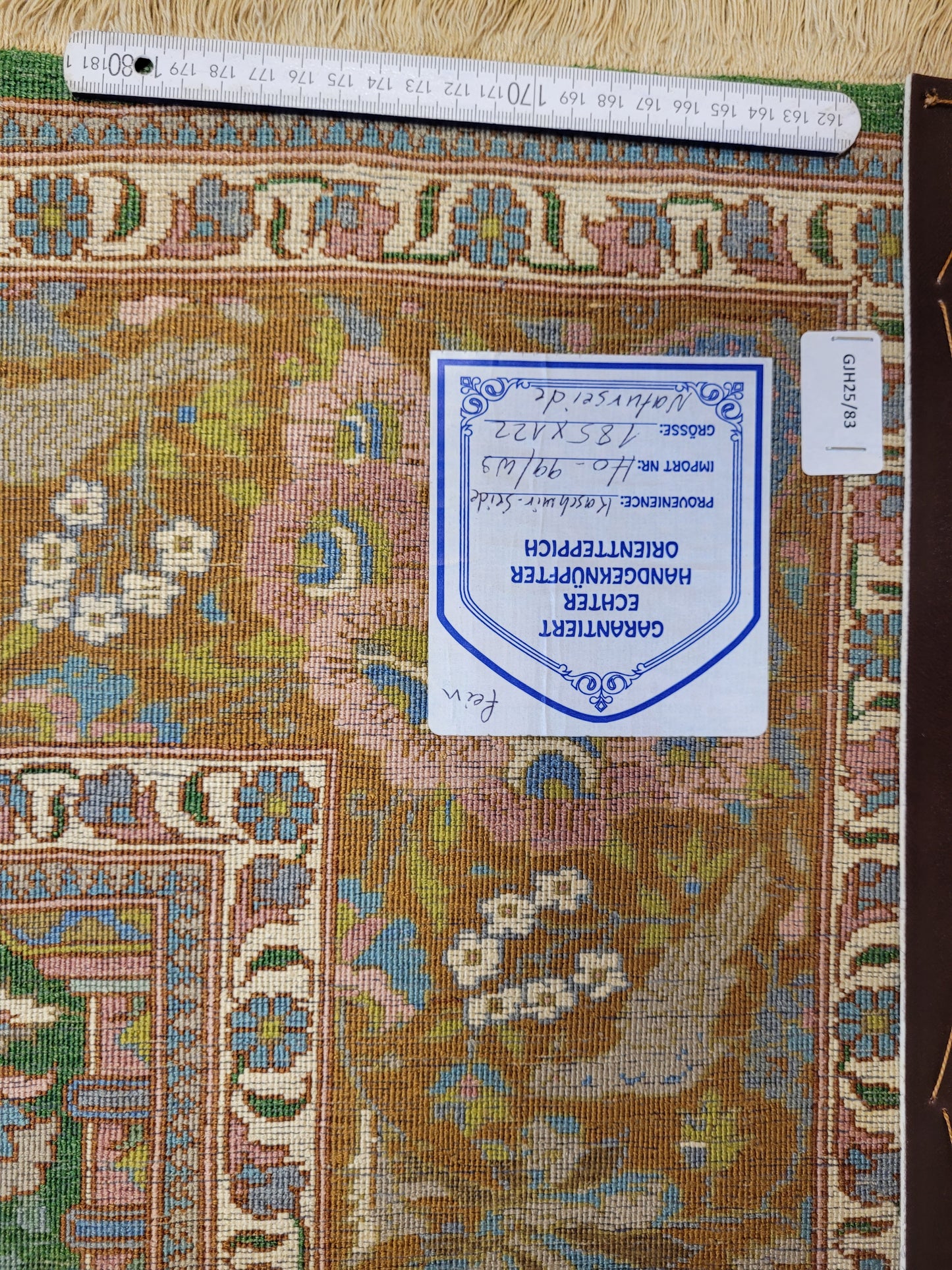 Kaschmir Teppich Naturseide feine Handknüpfung florales Design