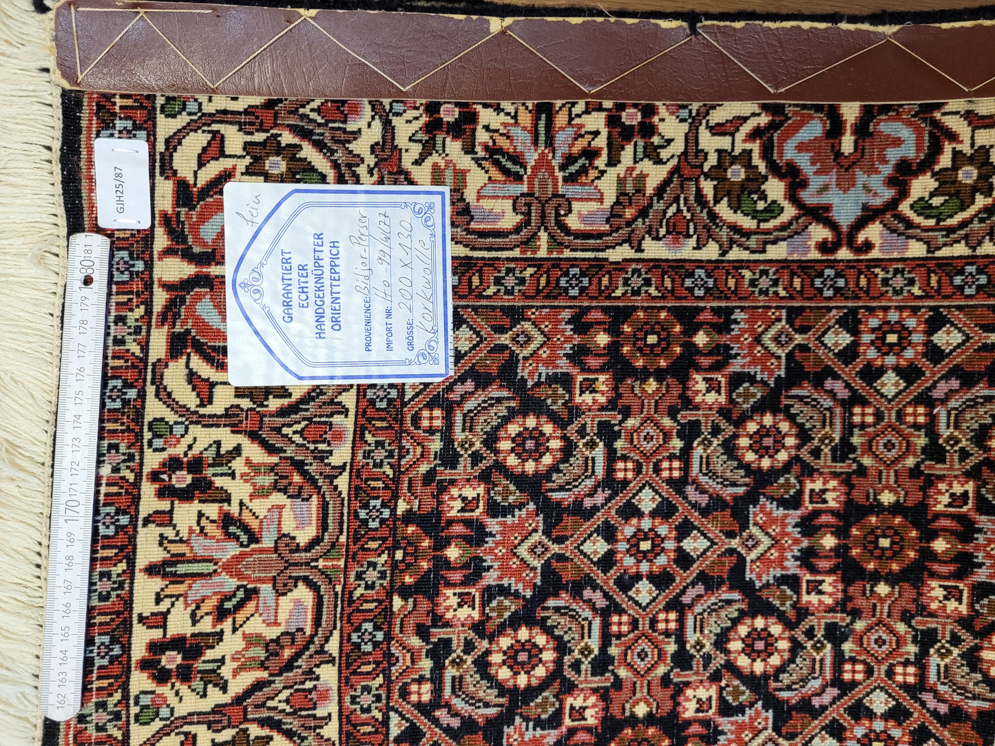 Bidjor Teppich Korkwolle feine Handknüpfung geometrisches Design