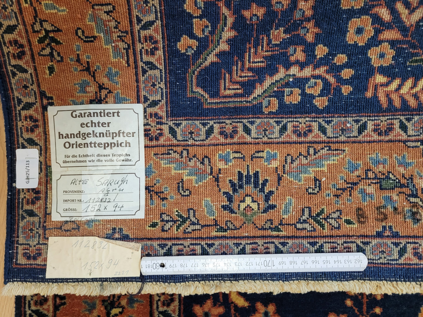 Sarough Teppich Agra florales Muster auf blauem Fond