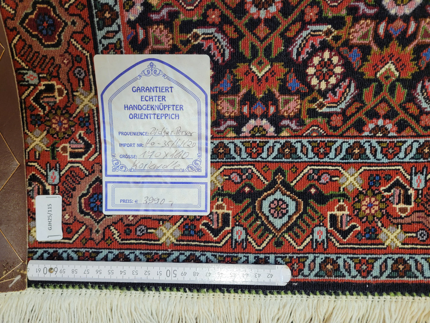 Bidjar Teppich Korkwolle dichte Knüpfung Medaillon Muster