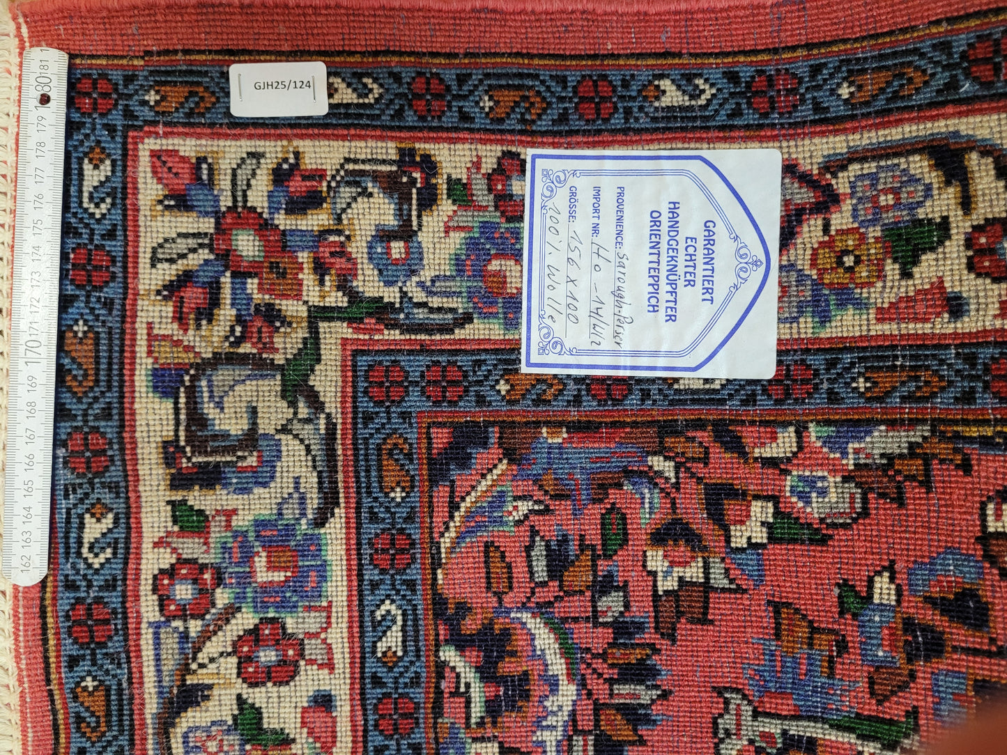 Sarough Teppich reine Wolle florales Medaillonmuster feine Knüpfung