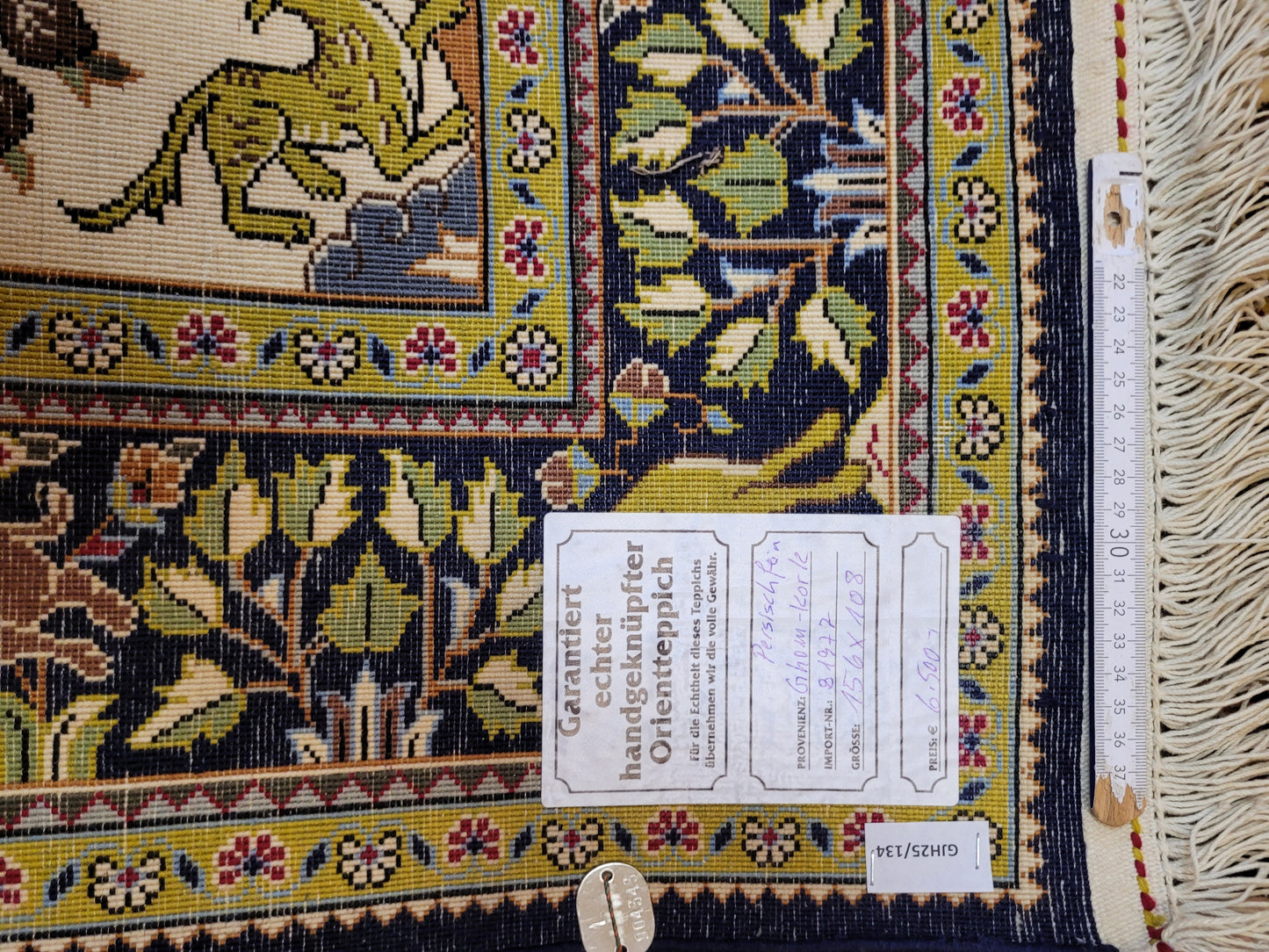 Ghom Teppich Korkwolle Baum des Lebens mit Tieren feine Knüpfung