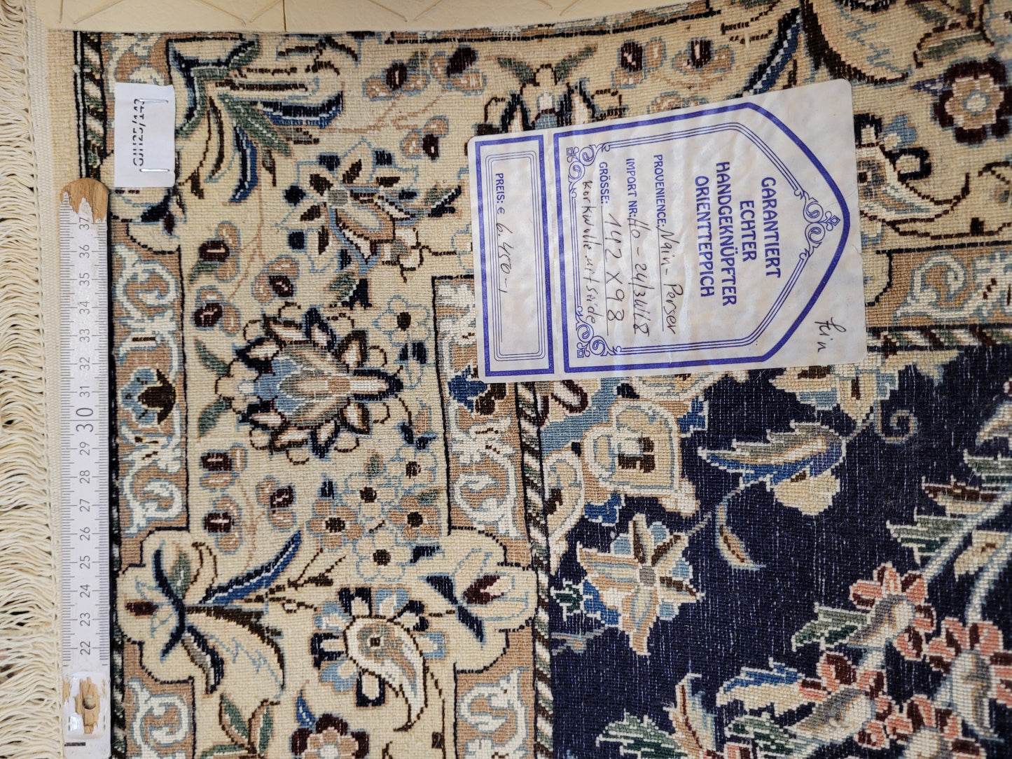 Nain Teppich Korkwolle mit Seide feine Knüpfkunst