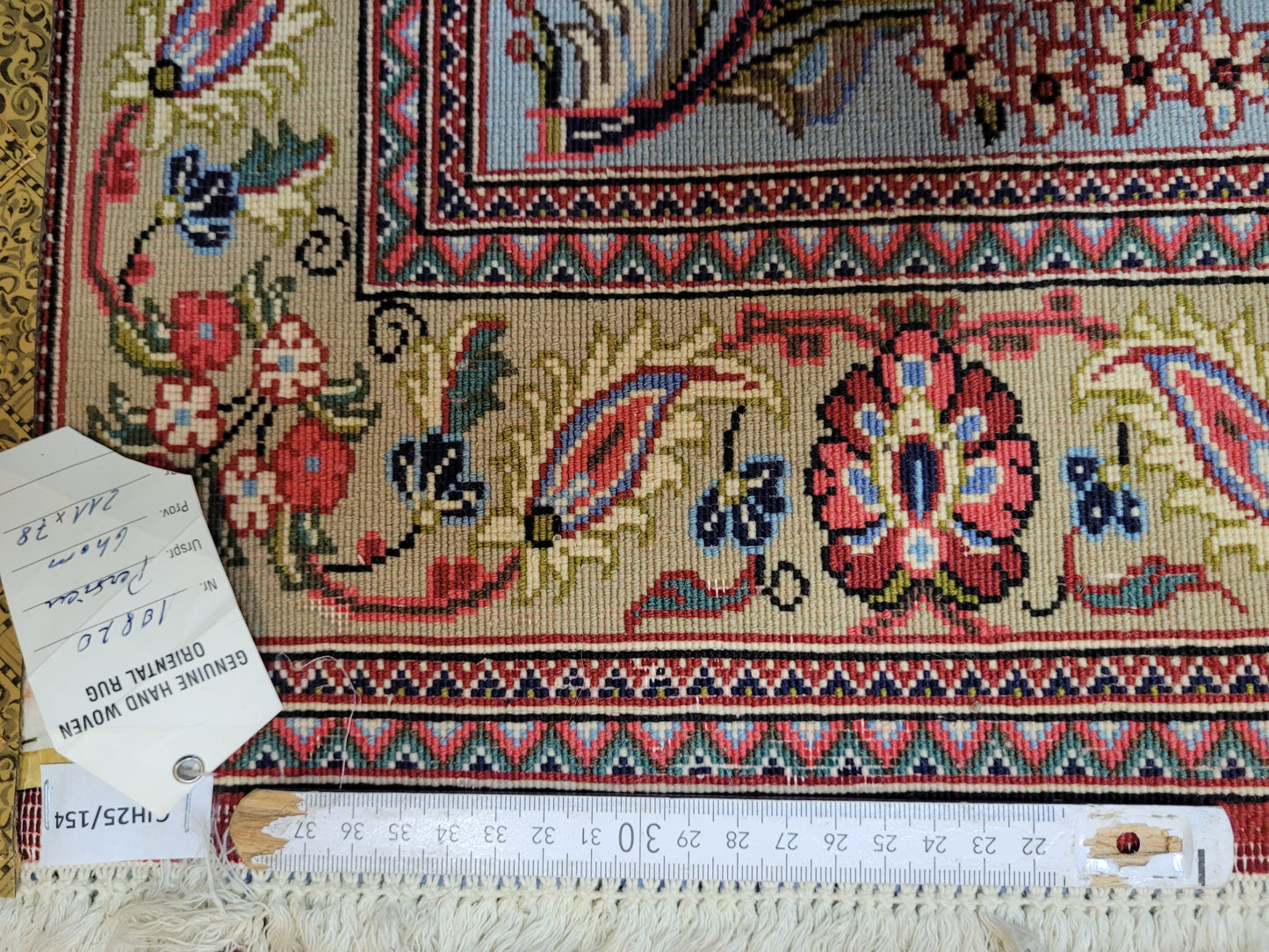 Ghom Teppich Korkwolle florales Medaillon feine Knüpfung