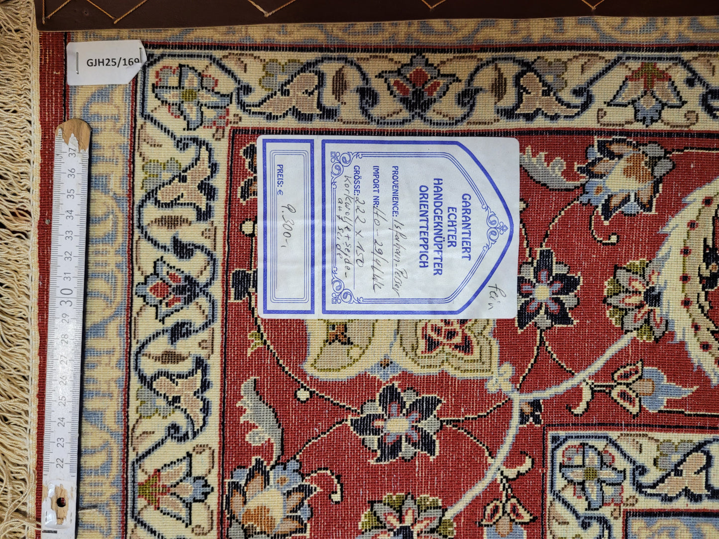 Isfahan Teppich Korkwolle und Seide feine Knüpfkunst