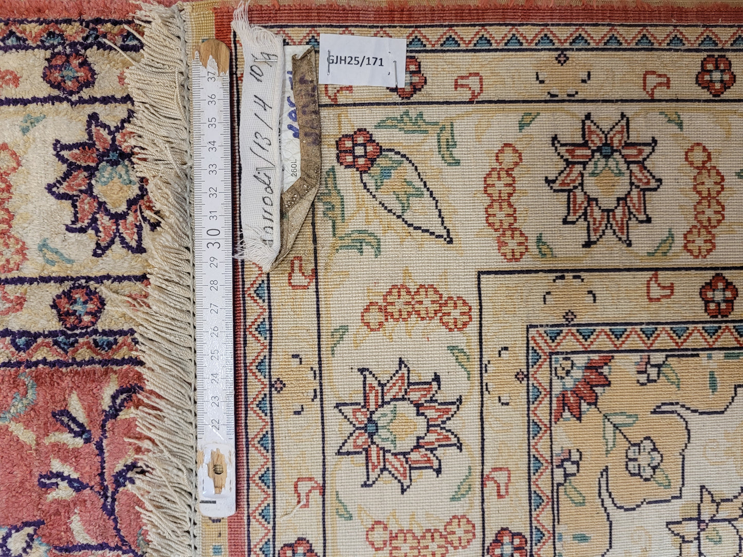 Ghom Teppich reine Seide Läufer florales Medaillonmuster