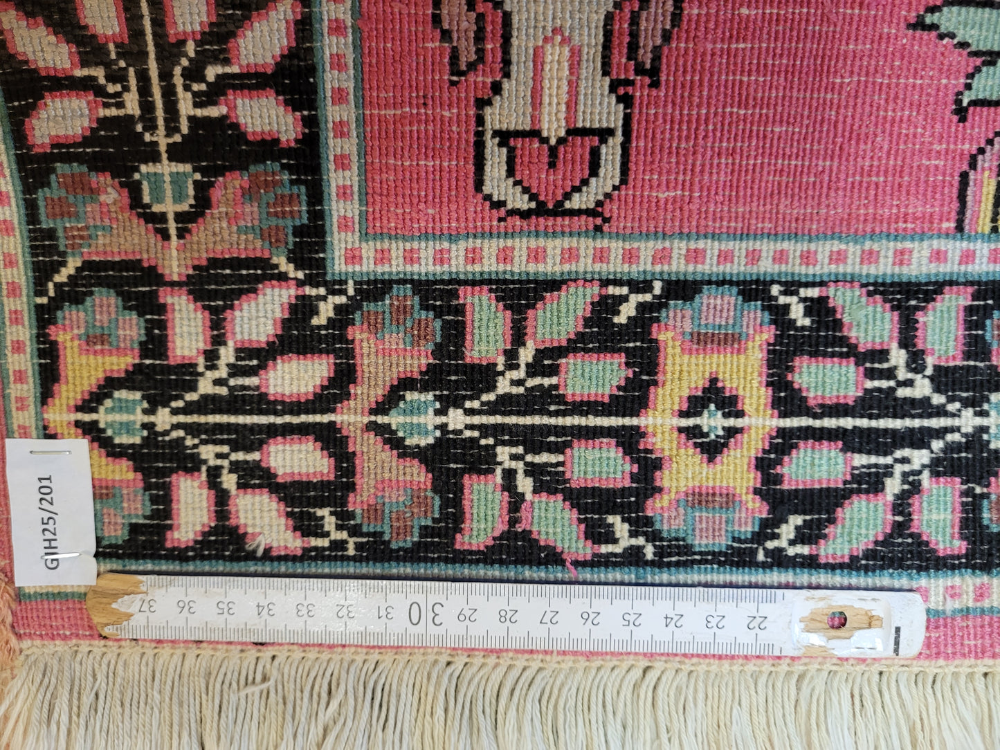 Ghom Seidenteppich 90x62 cm Kaschmir Seide feine Knüpfkunst