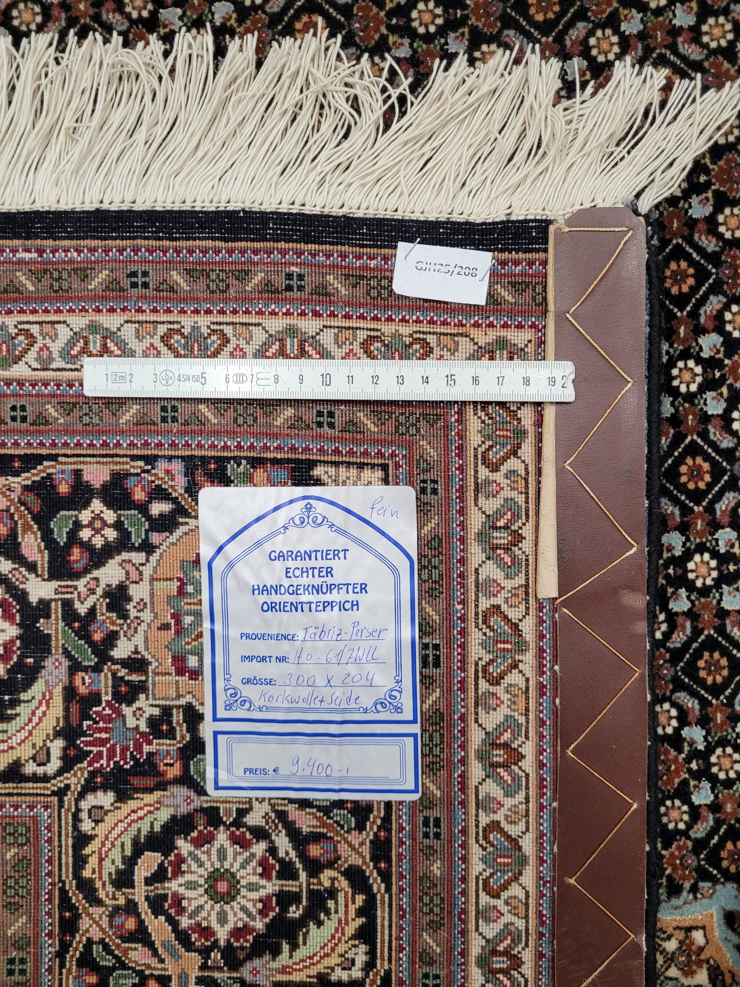 Täbriz Teppich 300x205 cm Korkwolle mit Seide feine Mahr Knüpfung