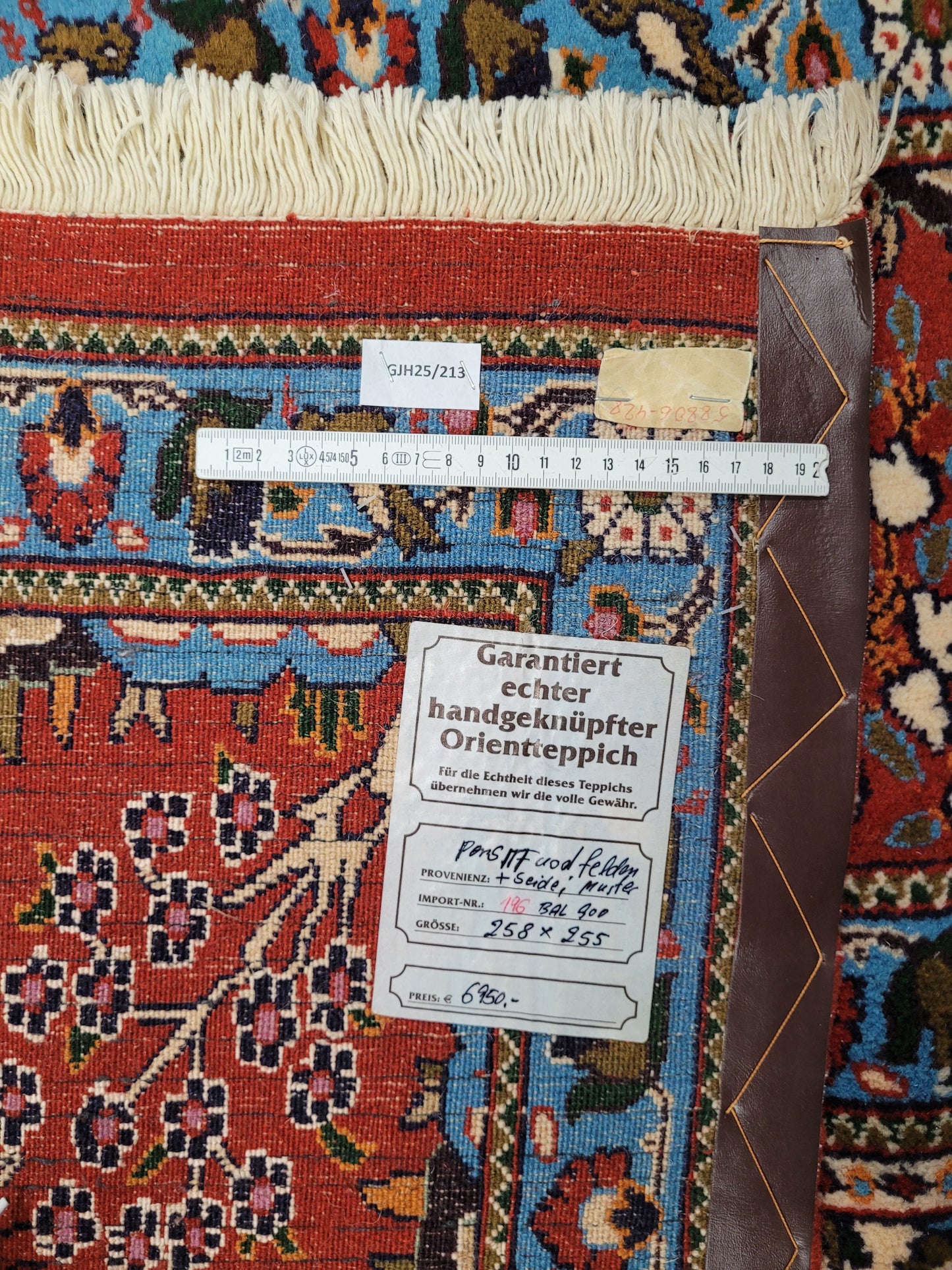 Täbriz Felder Teppich 255x255 cm Korkwolle mit Seidenanteil feine Knüpfung