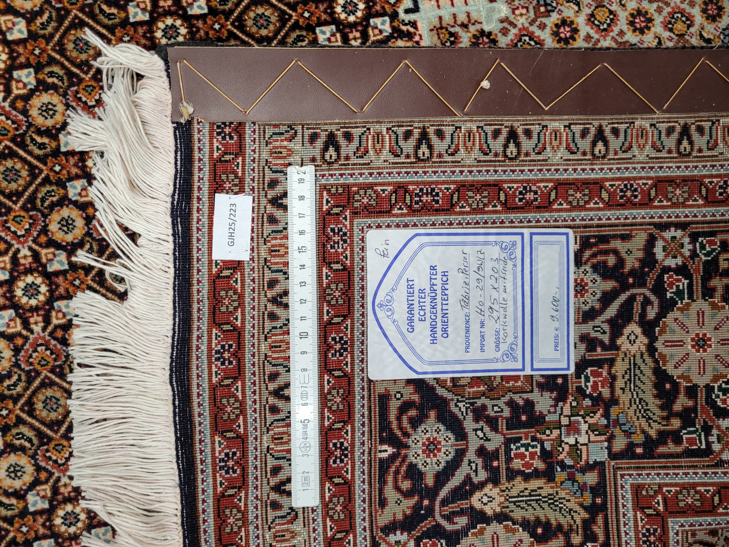 Orientteppich Handgeknüpft Täbriz Teppich Korkwolle Seide 295x203 cm