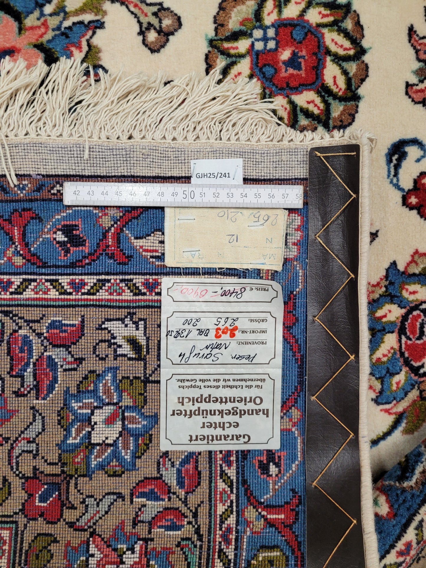 Sarough Teppich 270x210 cm florales Muster feine Wolle Naturton