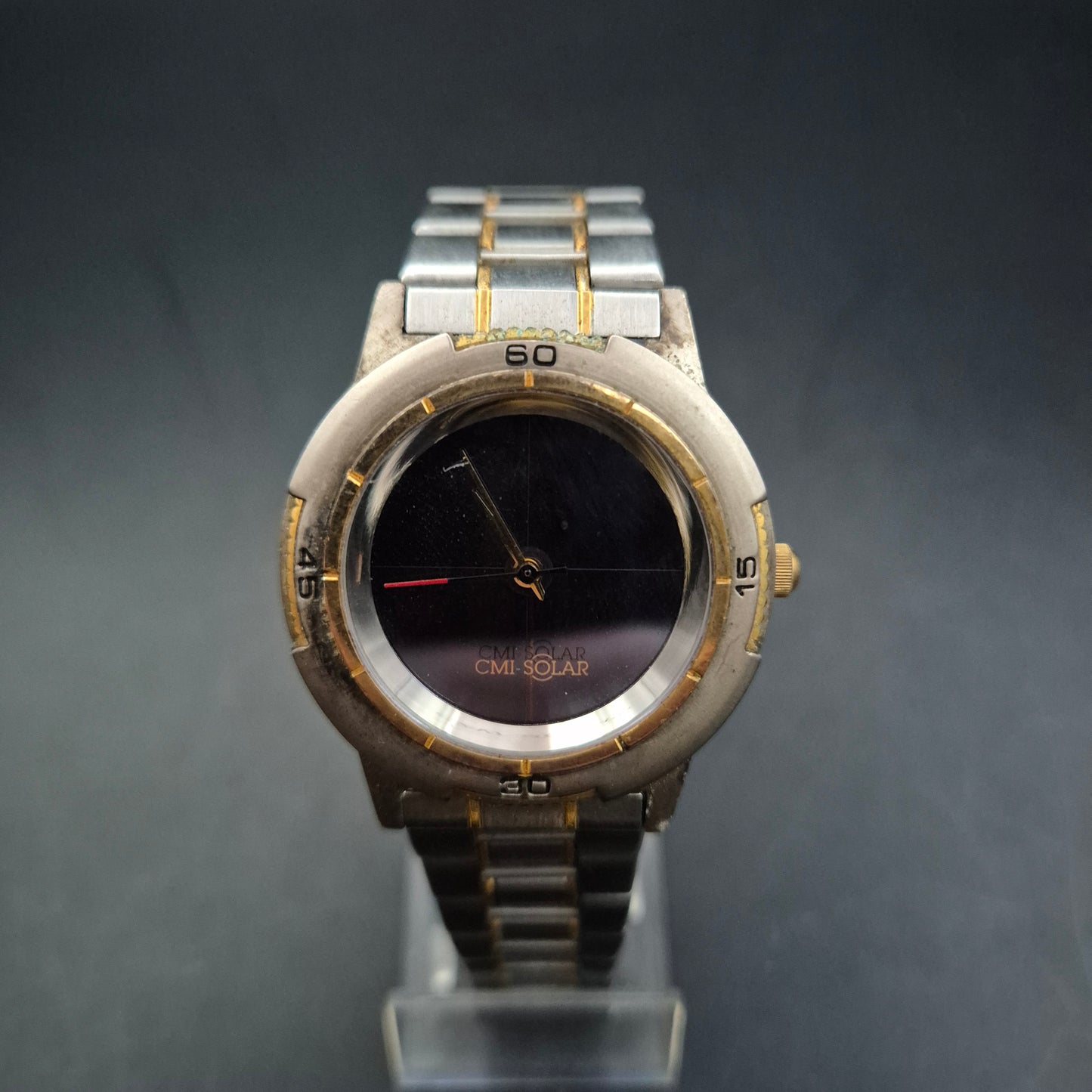 CMI Solar Herren Uhr – Edelstahl Design mit blauem Zifferblatt