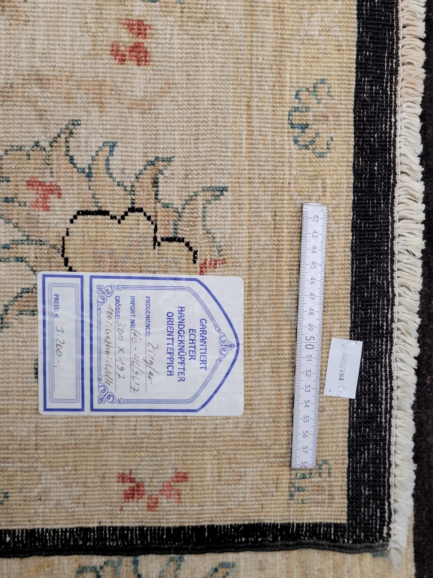 Ziegler Teppich – 100 % Ghazni-Wolle – 300 × 200 cm – handgeknüpft