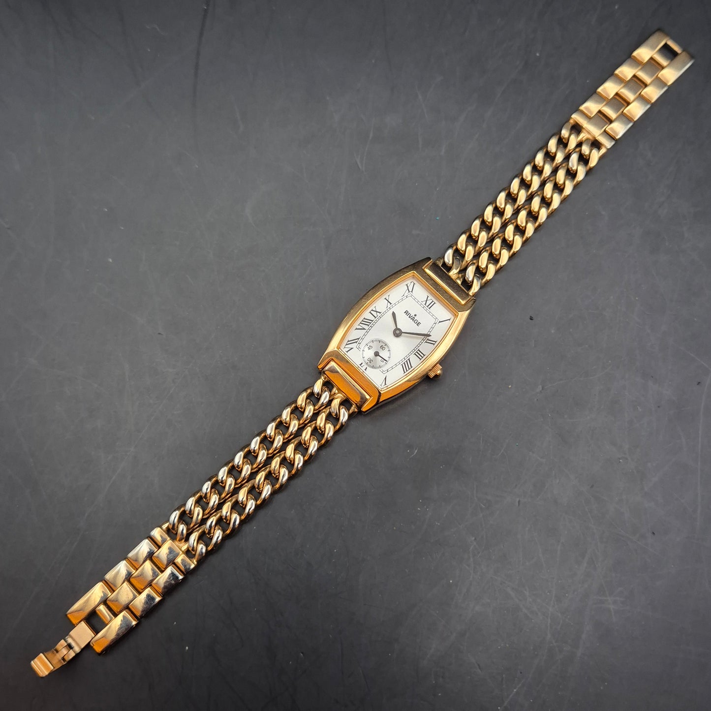 Rivage Damen Uhr – Klassischer Look mit goldfarbenem Gliederarmband