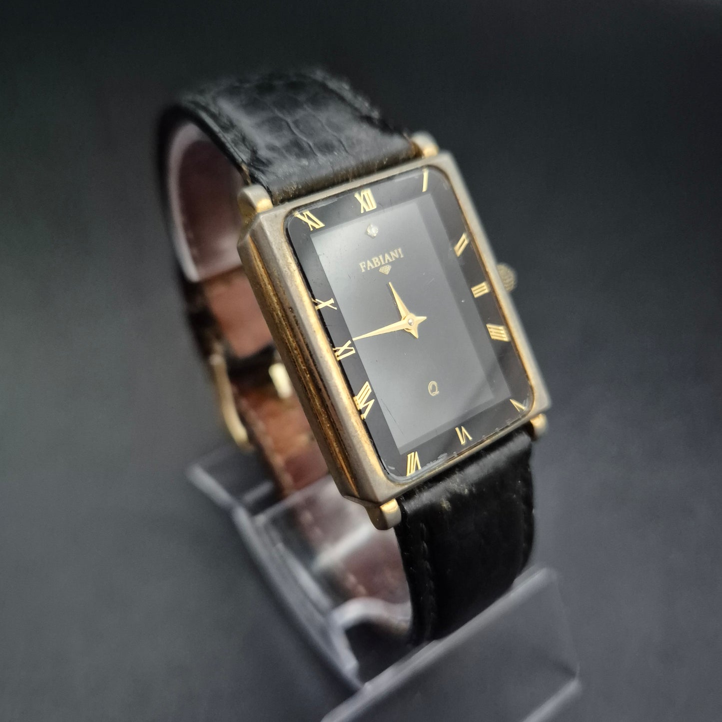 Fabiani Damen Uhr – Elegantes Rechteck Gold/Schwarz Quarz
