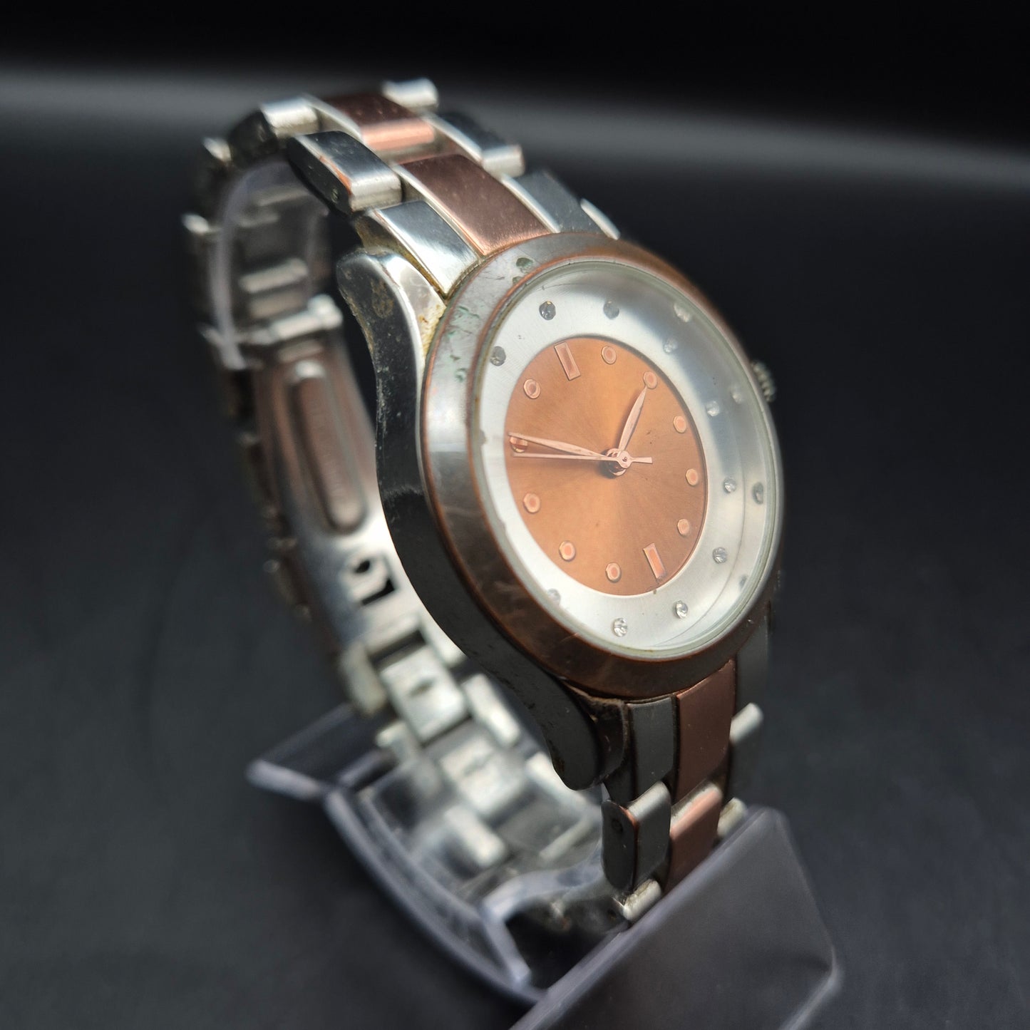 Elegante Damen Uhr Bicolor – Roségold-Akzente mit Glitzersteinen