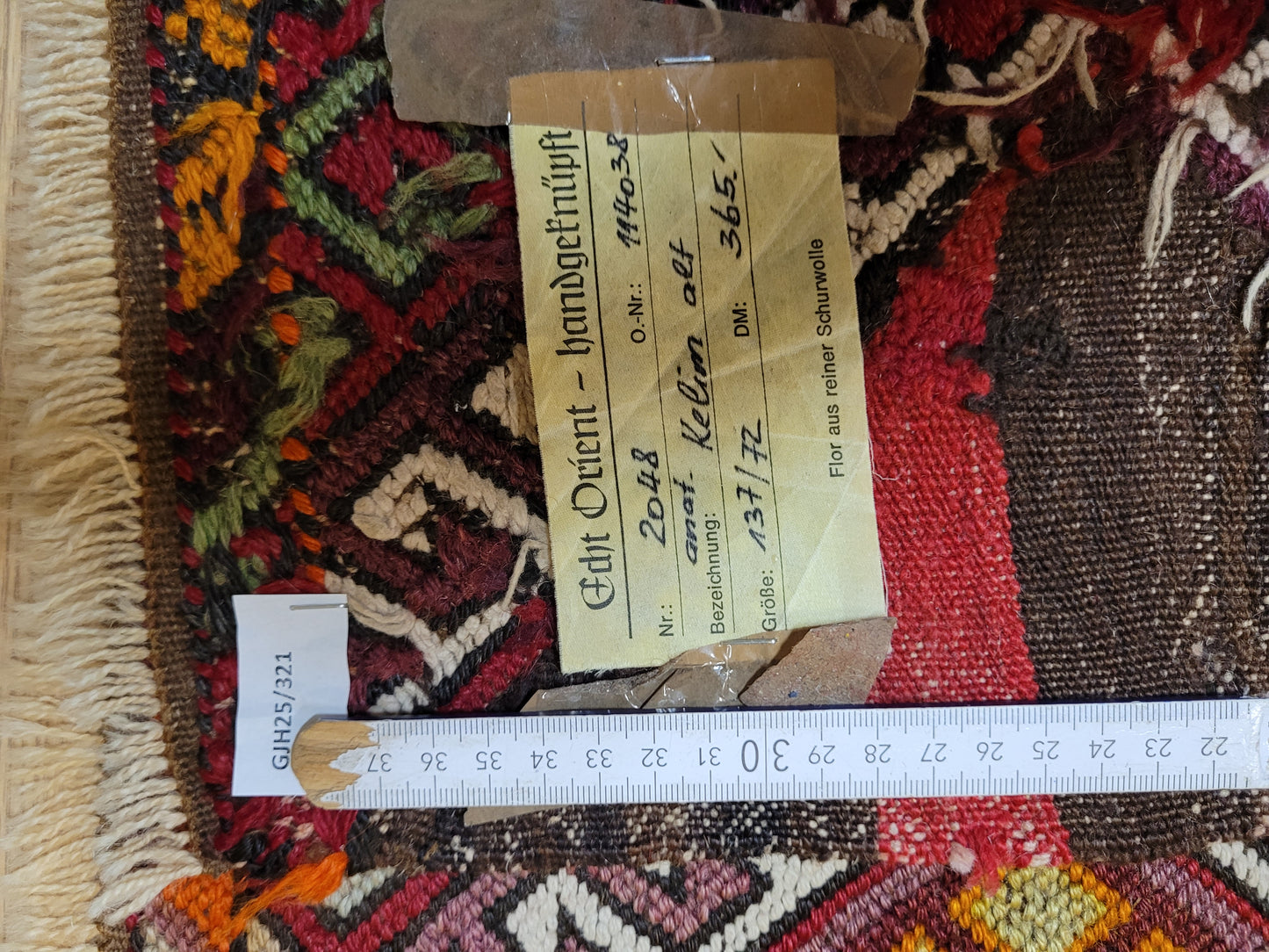 Orientteppich handgeknüpft Kelim Bachtiar 137×72 cm antik