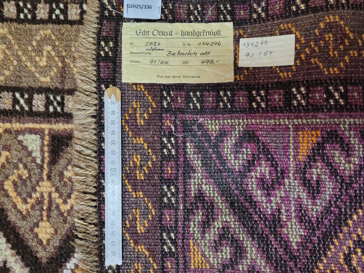 Orientteppich handgeknüpft Belutsch 98x55 cm