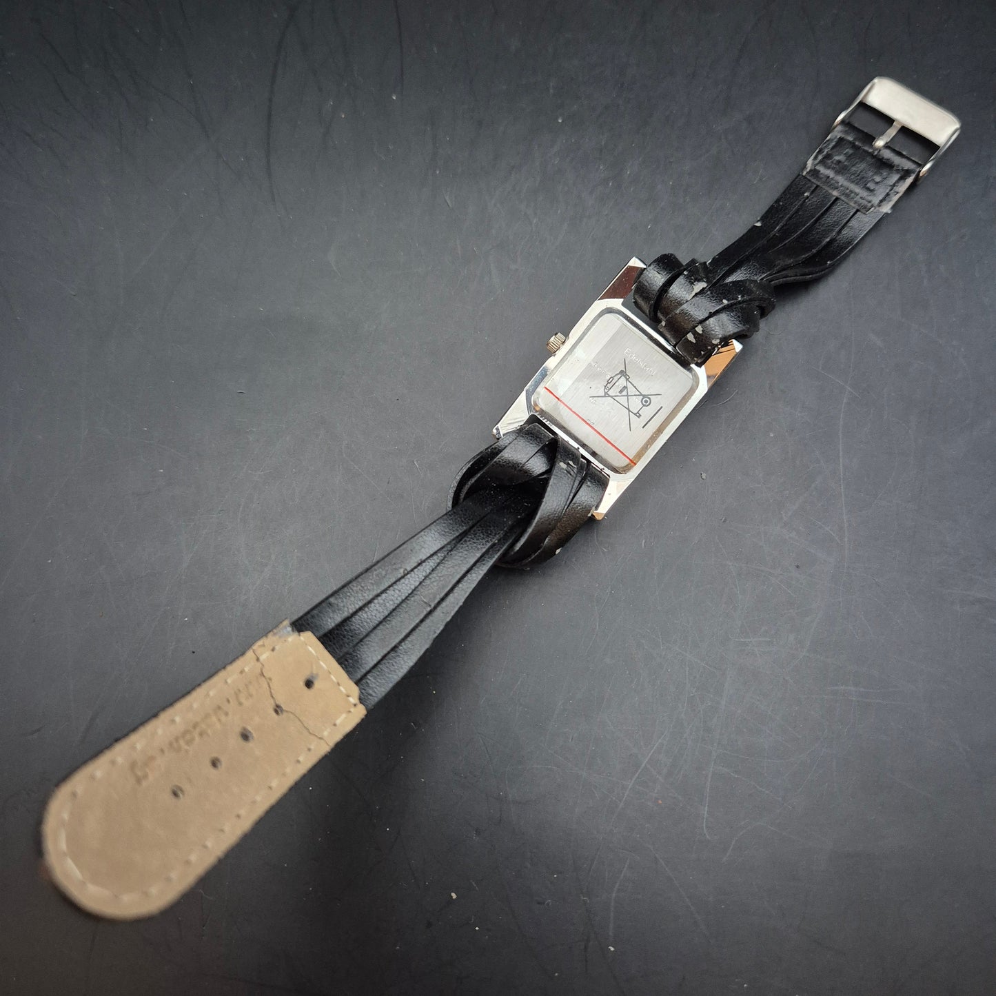 Elegante Bergmann Damen Uhr – Rechteckiges Gehäuse mit Lederarmband