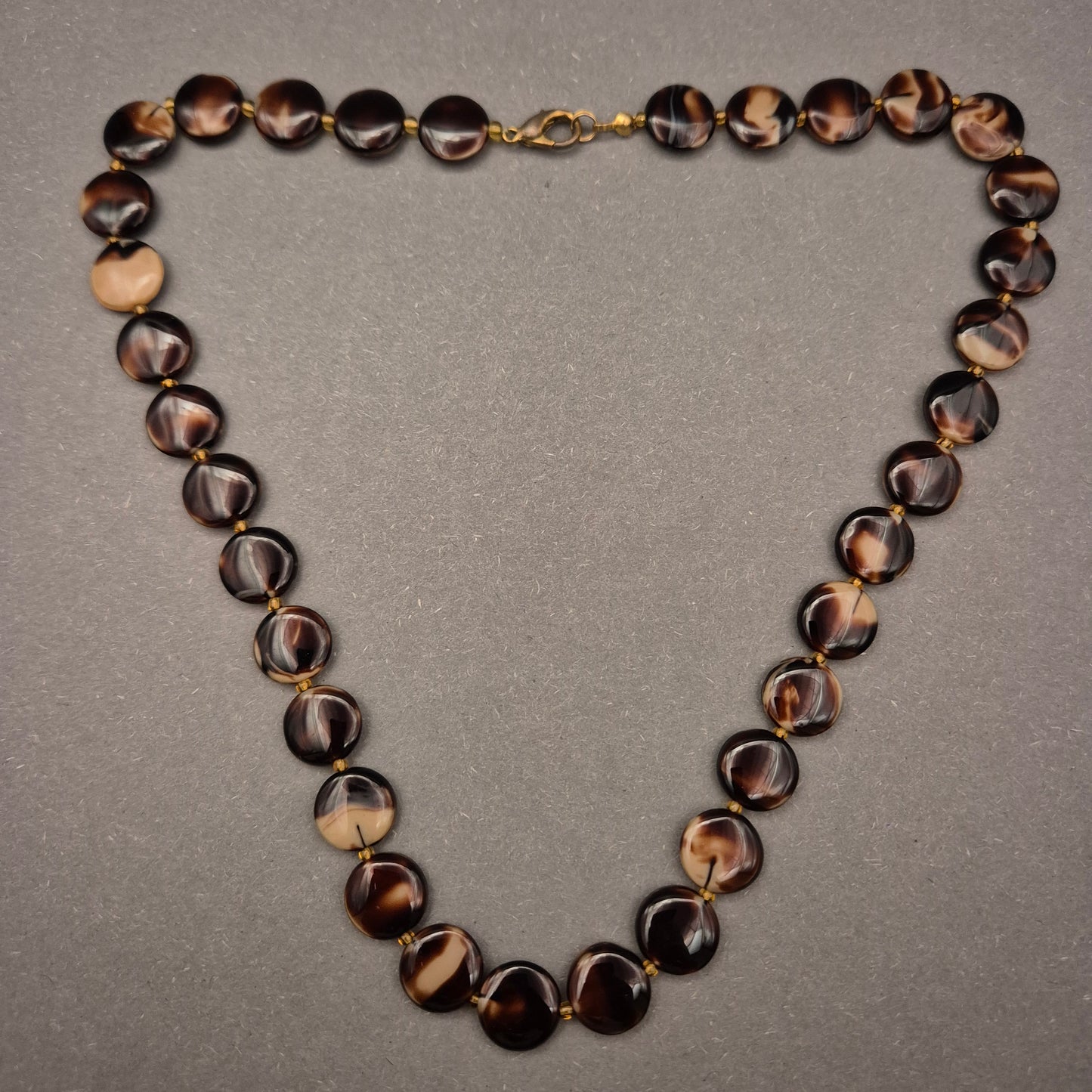 Vintage Halskette in Schildpatt-Optik – Braun marmoriert