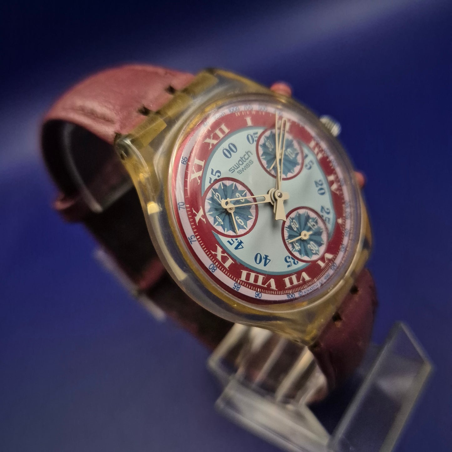 Vintage Swatch Chrono Herren Uhr – Klassiker von 1992 mit Lederarmband