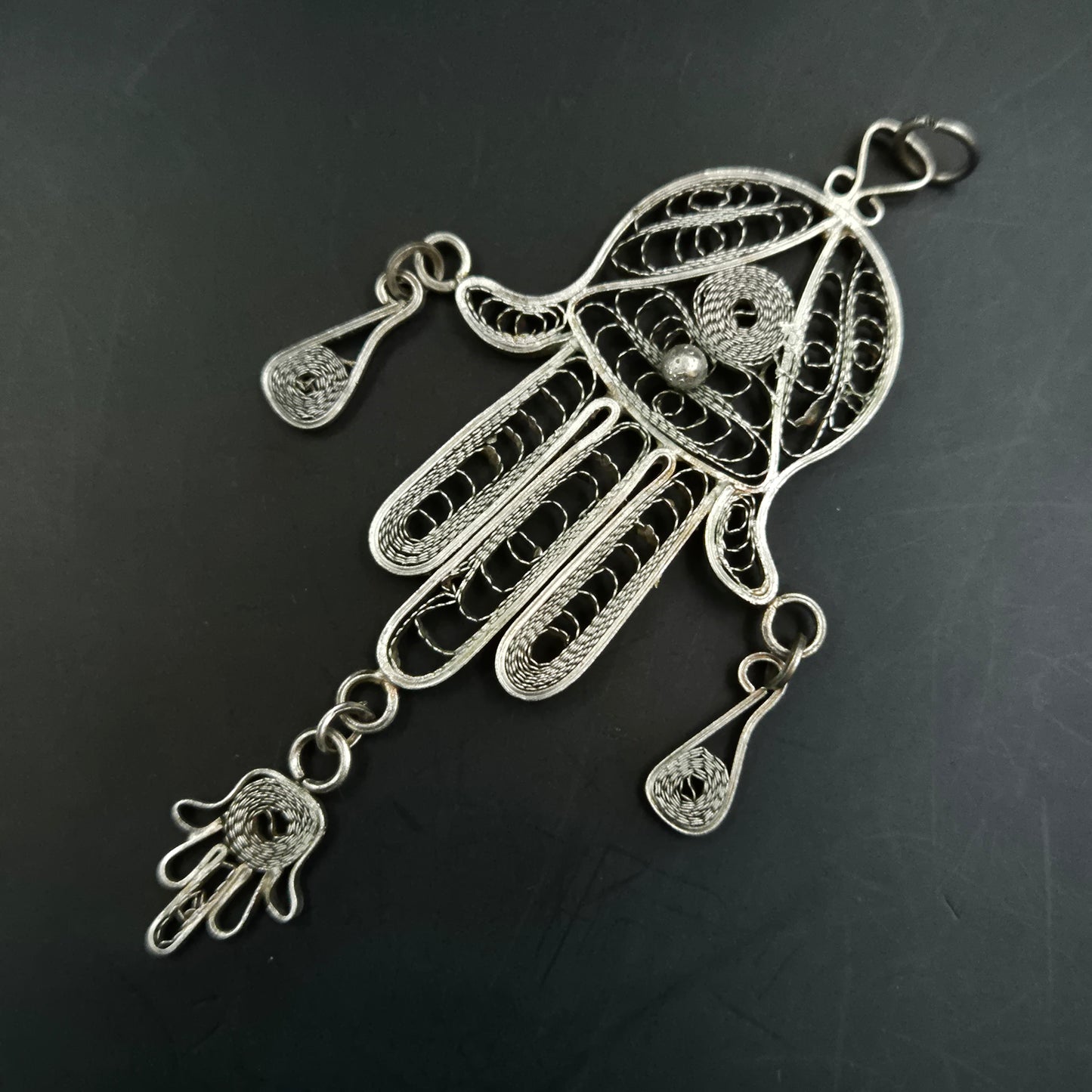 Großer Hamsa Anhänger – Filigranes Design „Hand der Fatima“