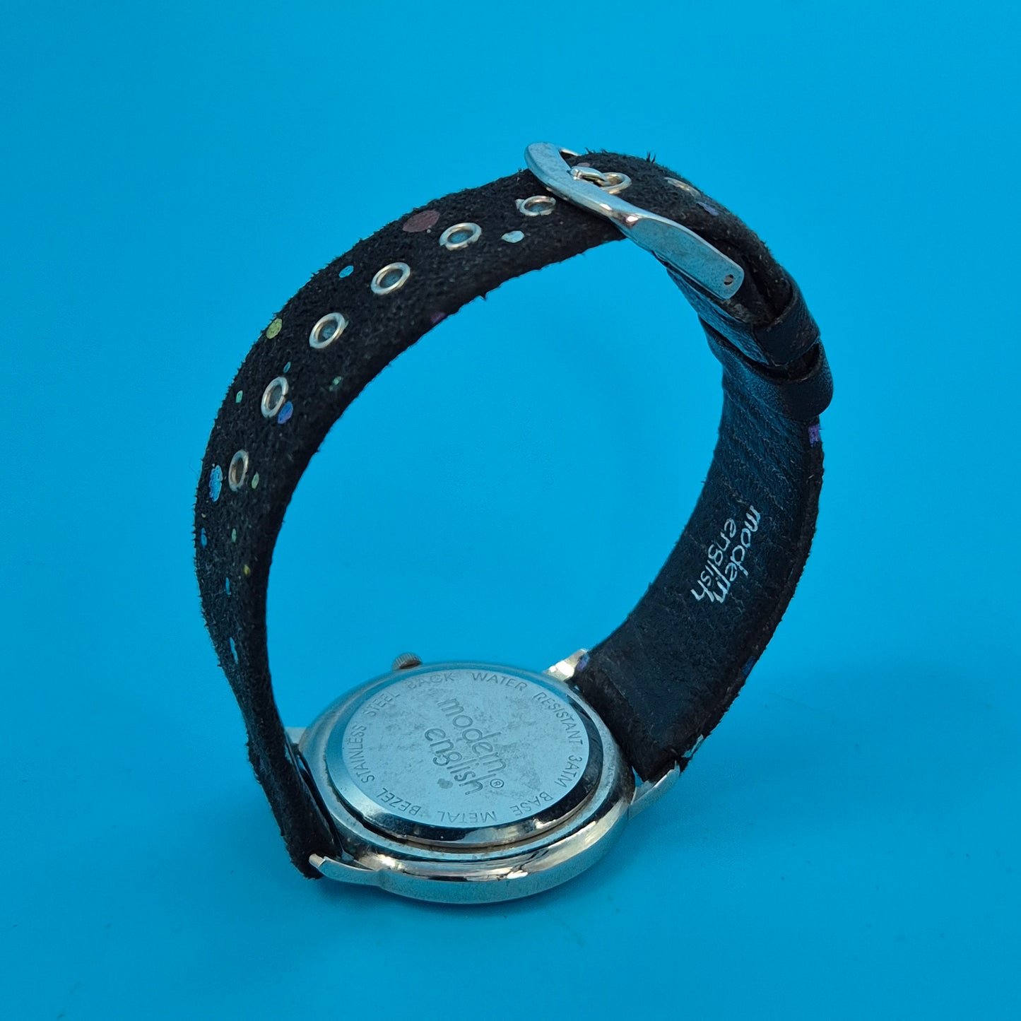 Elegante Modern English Aurora Damen Uhr – Funkelndes Design in Schwarz