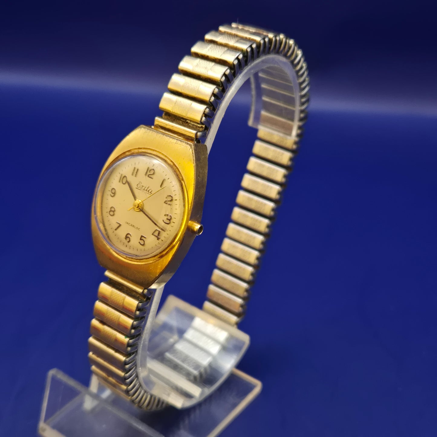 Klassische Exita Damen Uhr – Vergoldetes Vintage Design mit Fixo-Flex Band