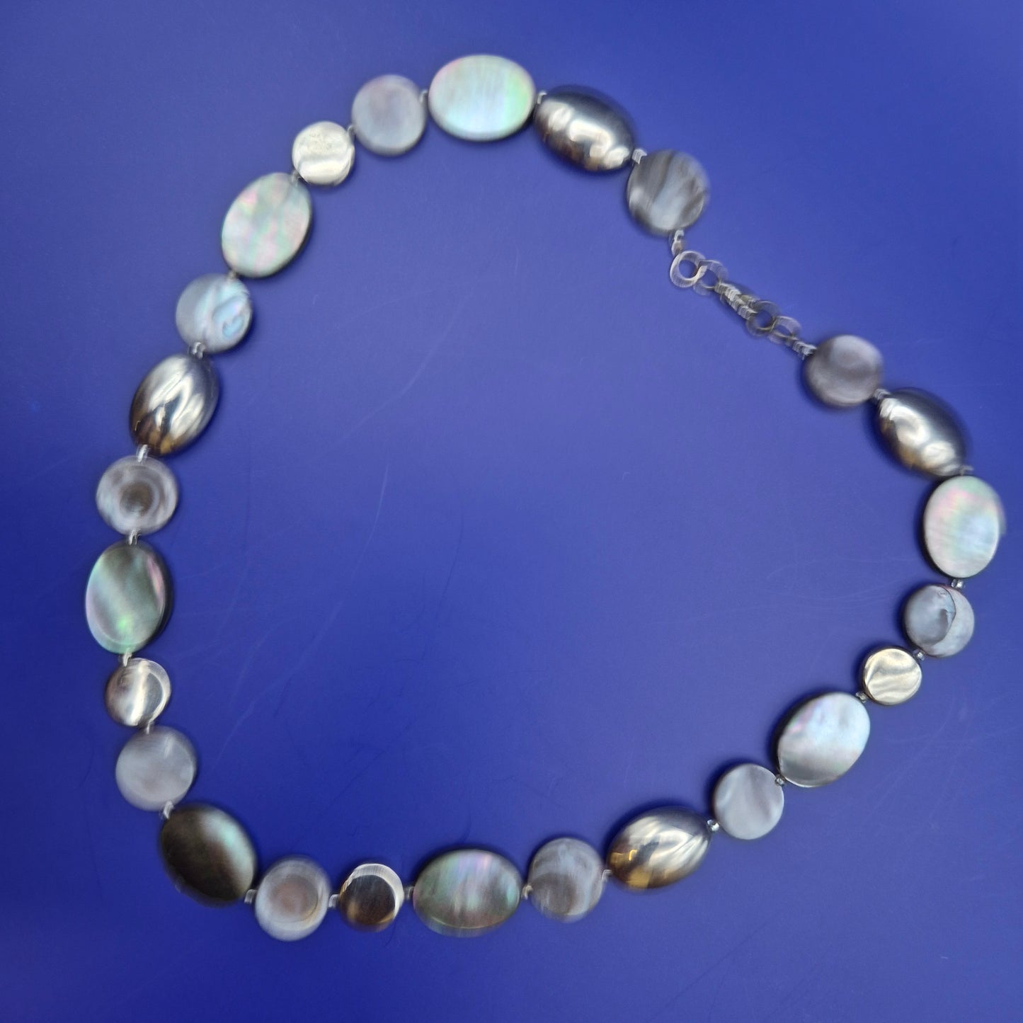 Elegante Perlmutt Ketten Collier in schillernden Farben Vintage
