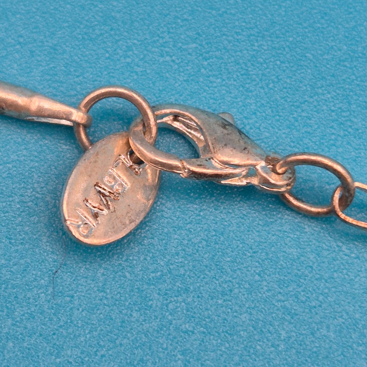 Vintage Silberkette mit roter Edelstein-Perle Anhänger