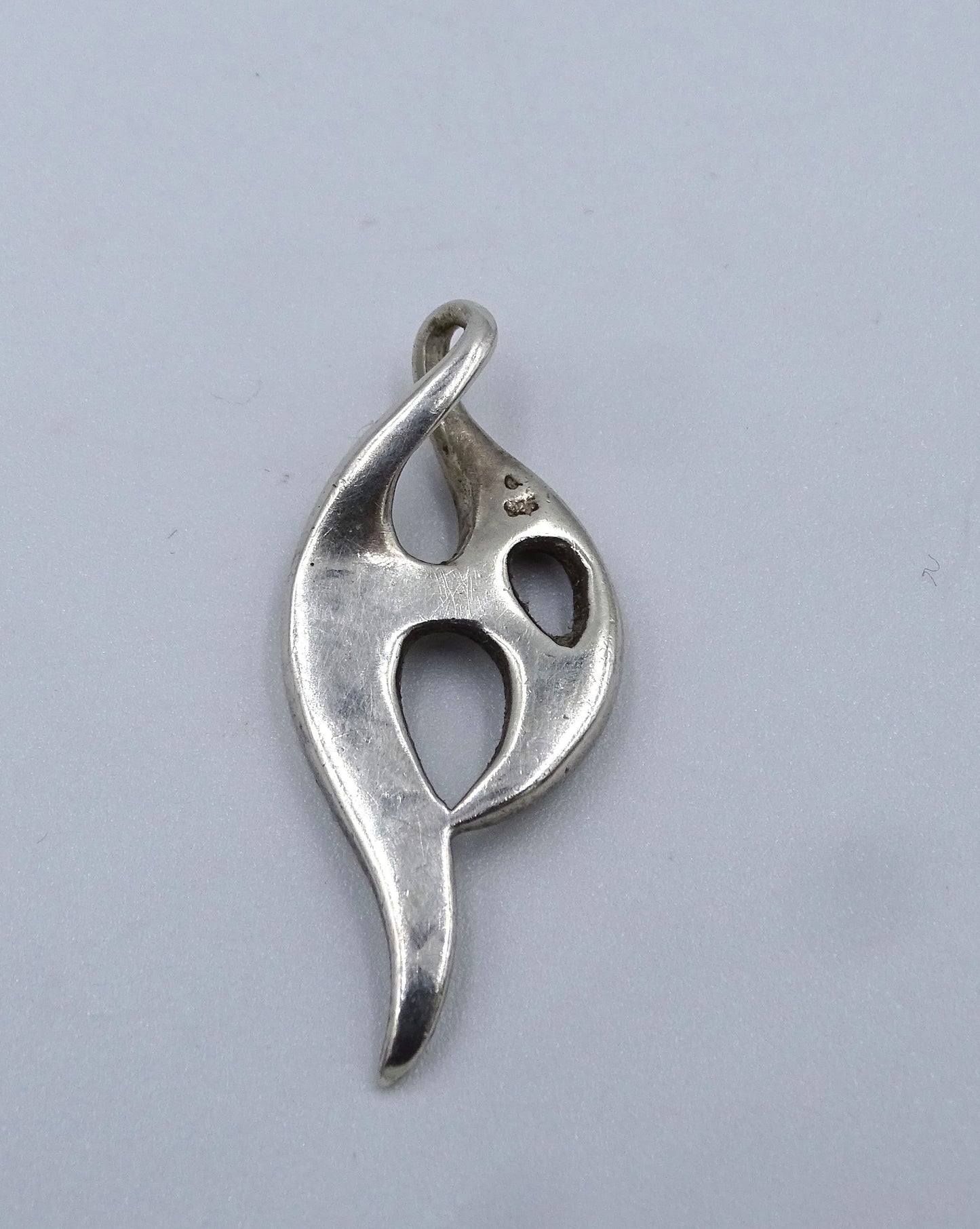 Massiver glänzender Silber 925 Anhänger 34x15mm