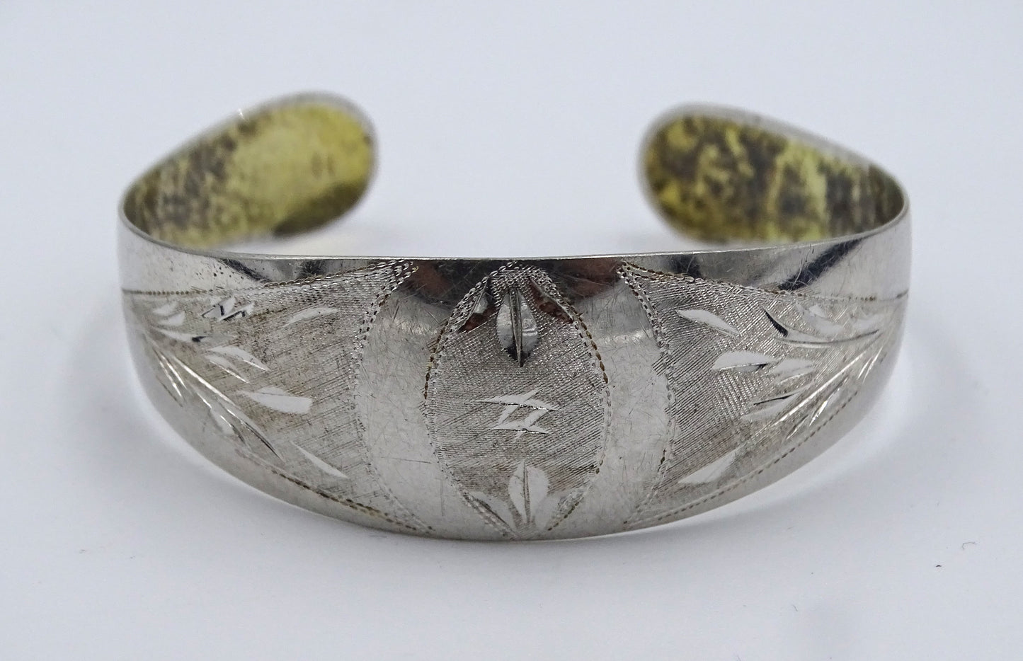 Vintage 925 Silber Offenes Manschettenarmband, Armreif