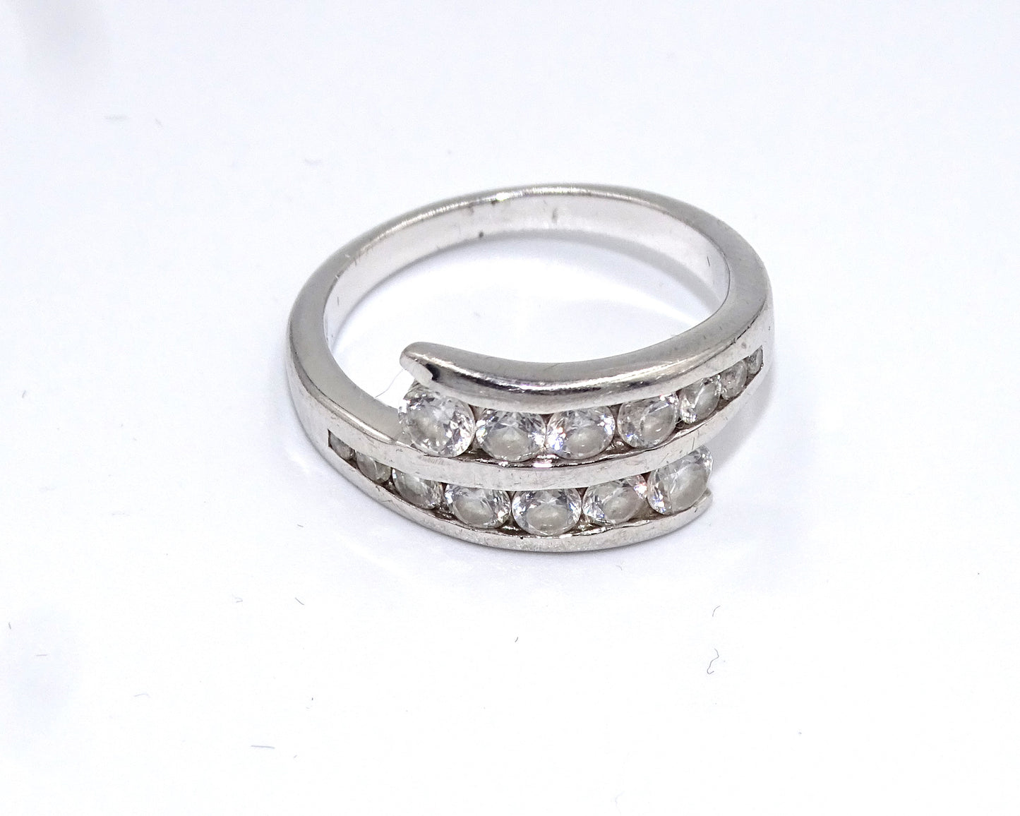 Massiver 925 Silberring mit Zirkonien - Größe 55