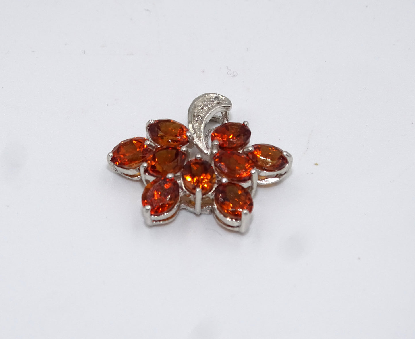 Vintage Orange Steine Anhänger aus 925 Silber