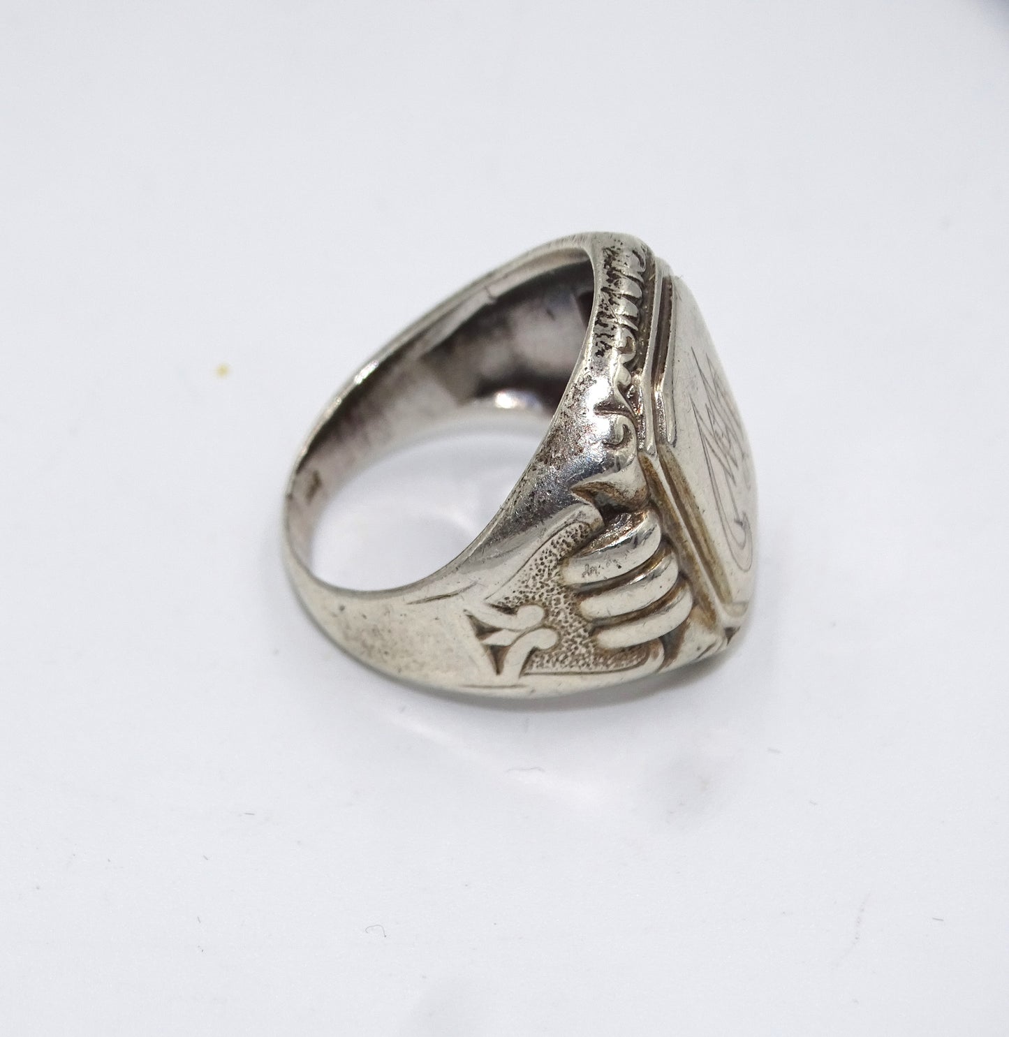 Antiker 835 Silber Siegelring mit Monogramm Initialen "MM" - Größe 57