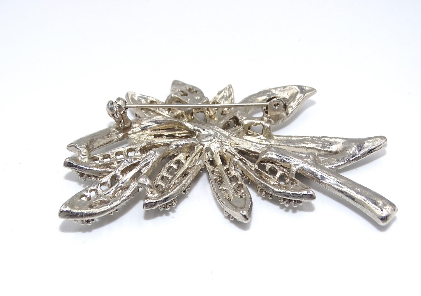 Vintage Blumenform Strass Brosche